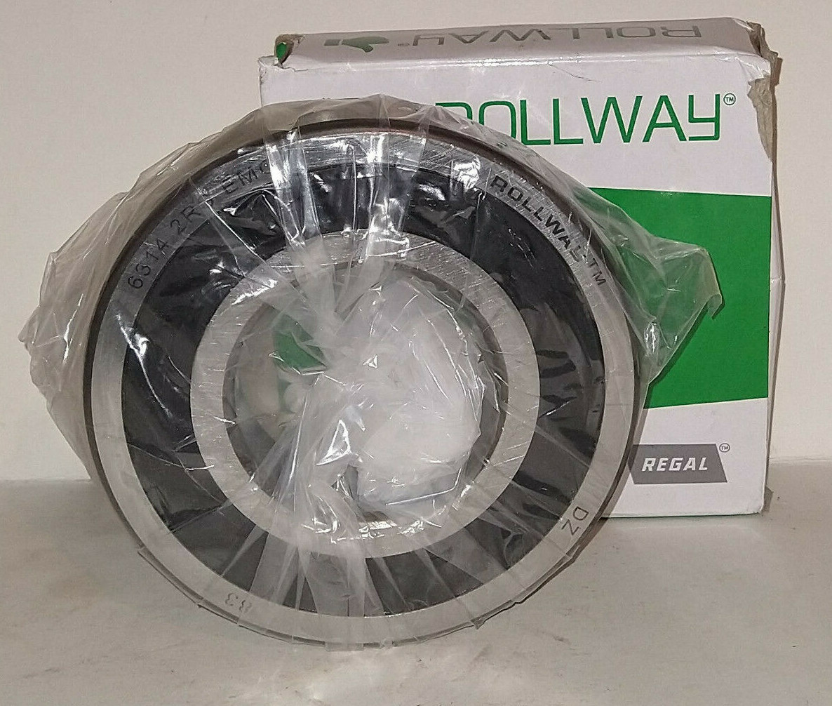 1 NEW ROLLWAY 6314 2RS EMQ RUBBER SEALED BALL BEARING NIB ***MAKE OFFER***