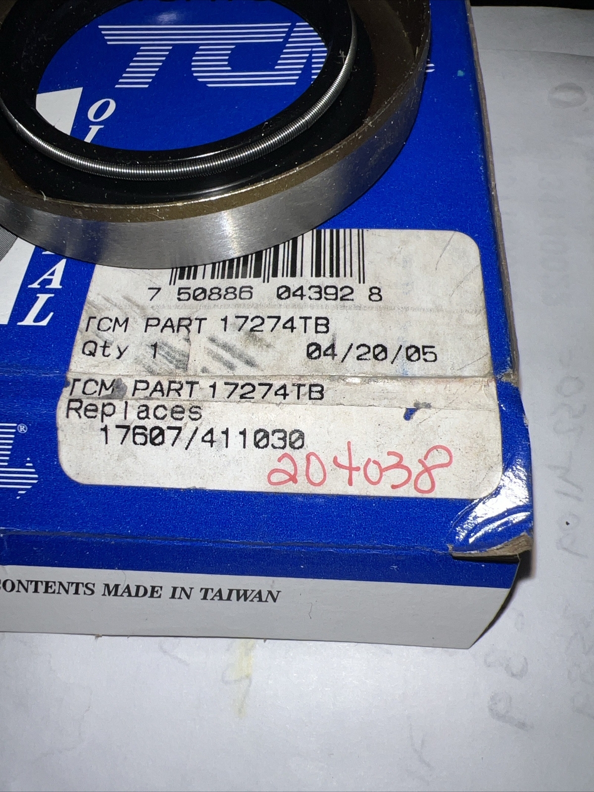 New TCM Seal 17274TB / 411030=204038 – TIM/NAT- Small Bore Seal 1.750 2.716 .359