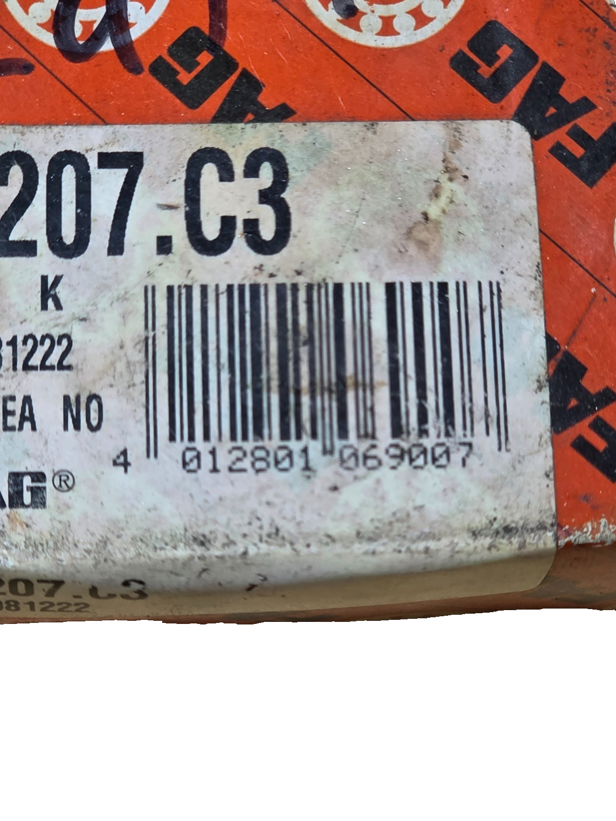 Fag 6207.C3 Deep Groove Ball Bearing