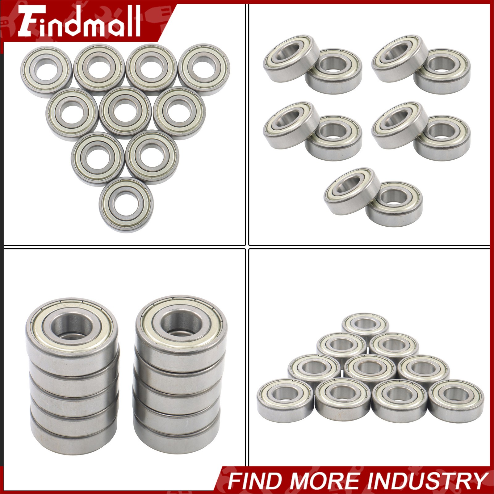 Findmall 10 Pcs 6204 ZZ Bearings 20x47x14mm Metal Shielded Deep Groove