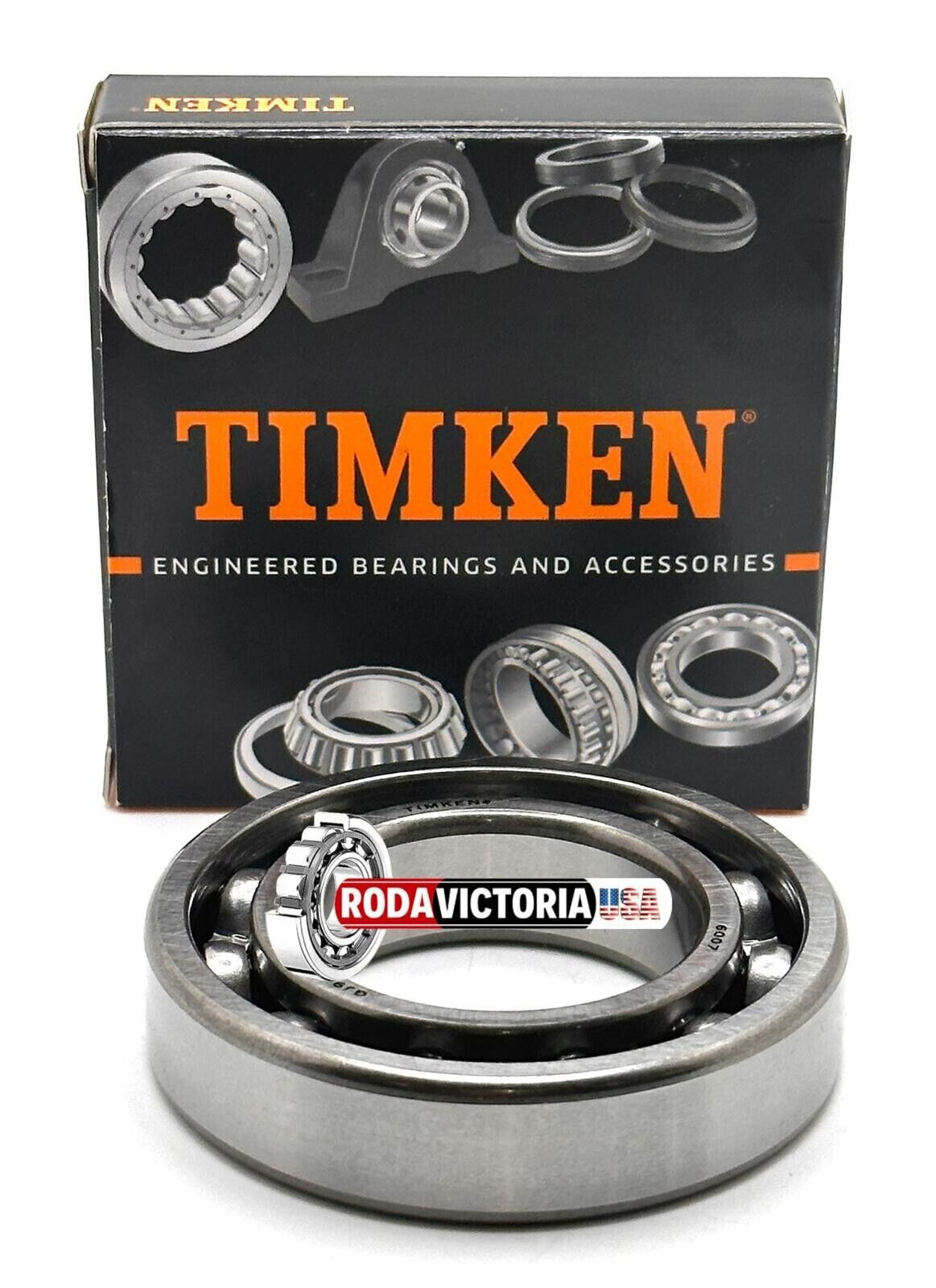 TIMKEN 6007 DEEP GROOVE BALL BEARING, OPEN TYPE, NO SEALS 35x62x14mm