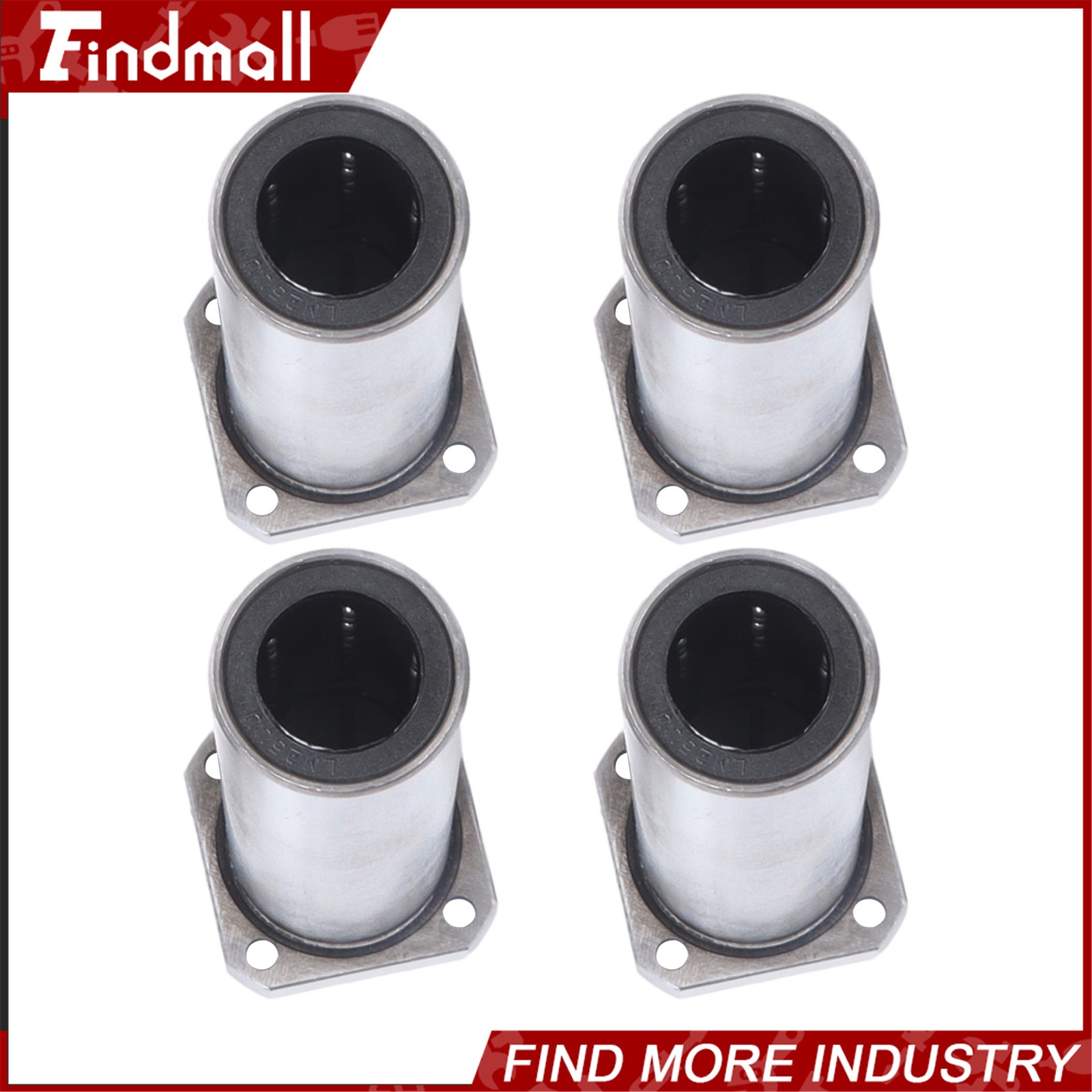 Findmall Steel Cage LMK25UU Linear Bearing 25x40x59mm Square Flange for CNC