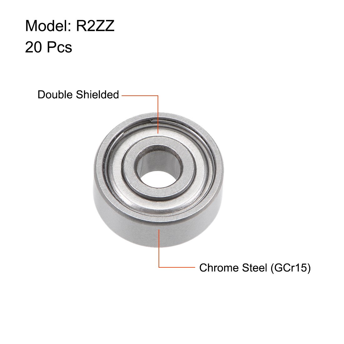 20pcs – R2ZZ Deep Groove Ball Bearing 1/8″x3/8″x5/32″ Shielded Z2 Lever Bearings