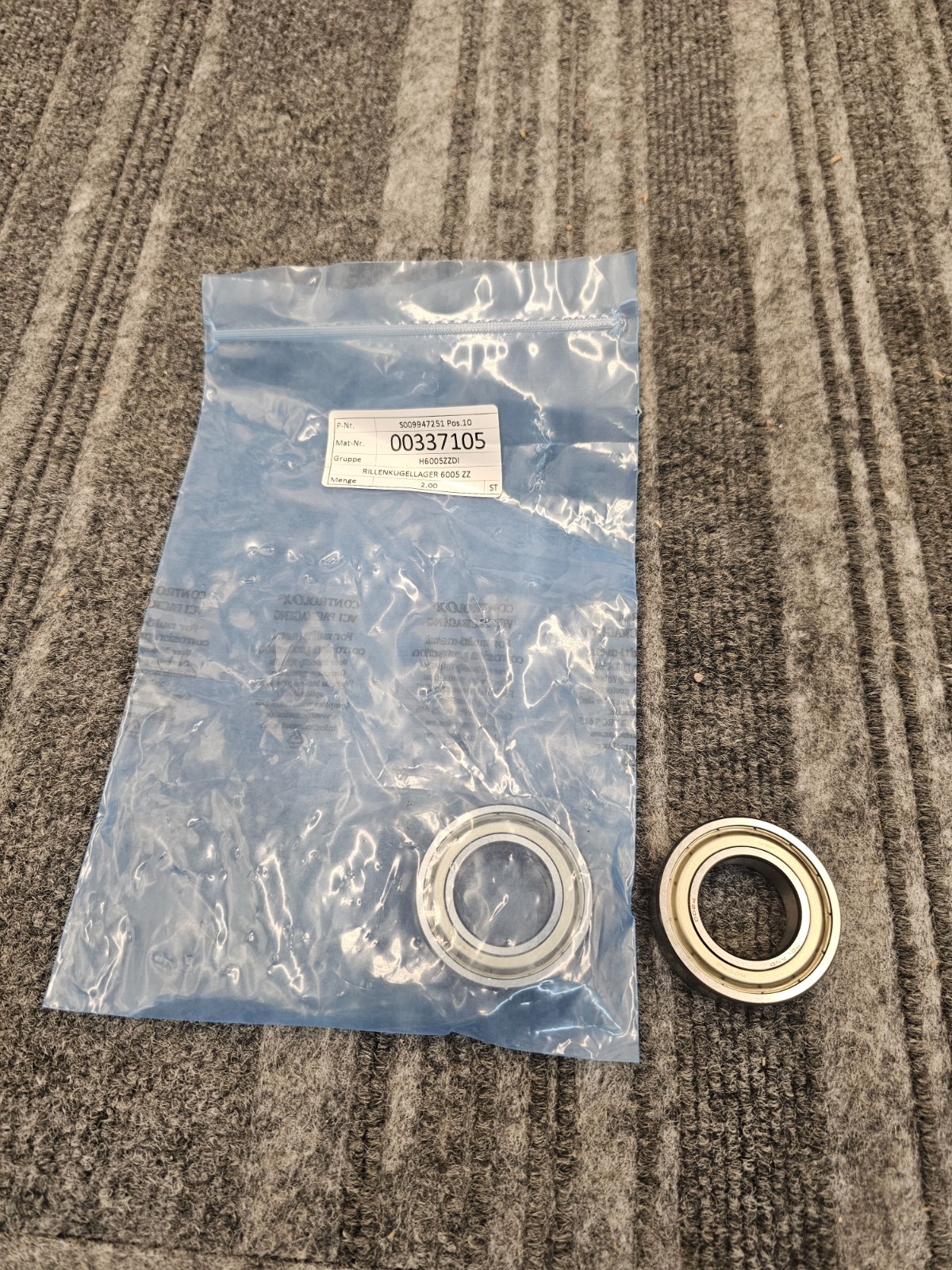 (QTY 4) Poland 6005Z DD24 Deep Groove Ball Bearing 00337105