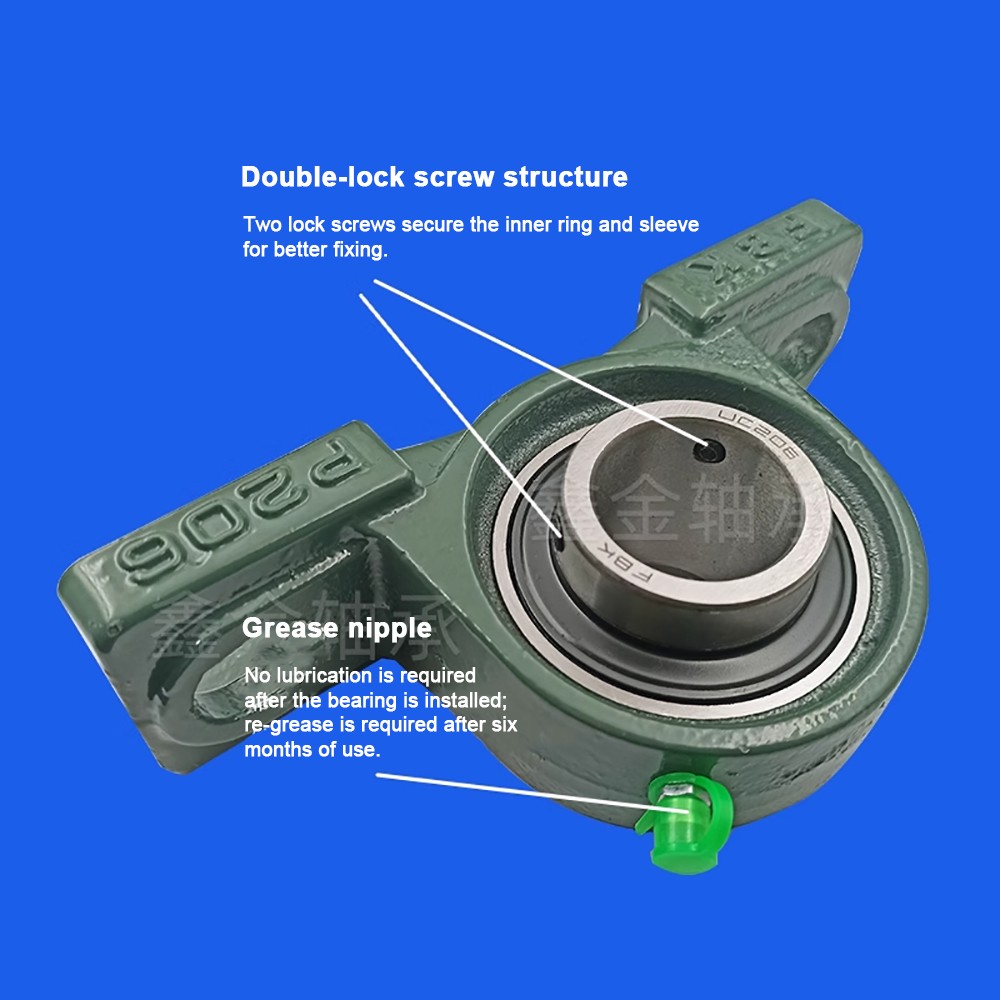 UCP METRIC FLANGED PILLOW BLOCK SELF LUBE BEARING UNIT UCP204~210 BORE 20mm~50mm