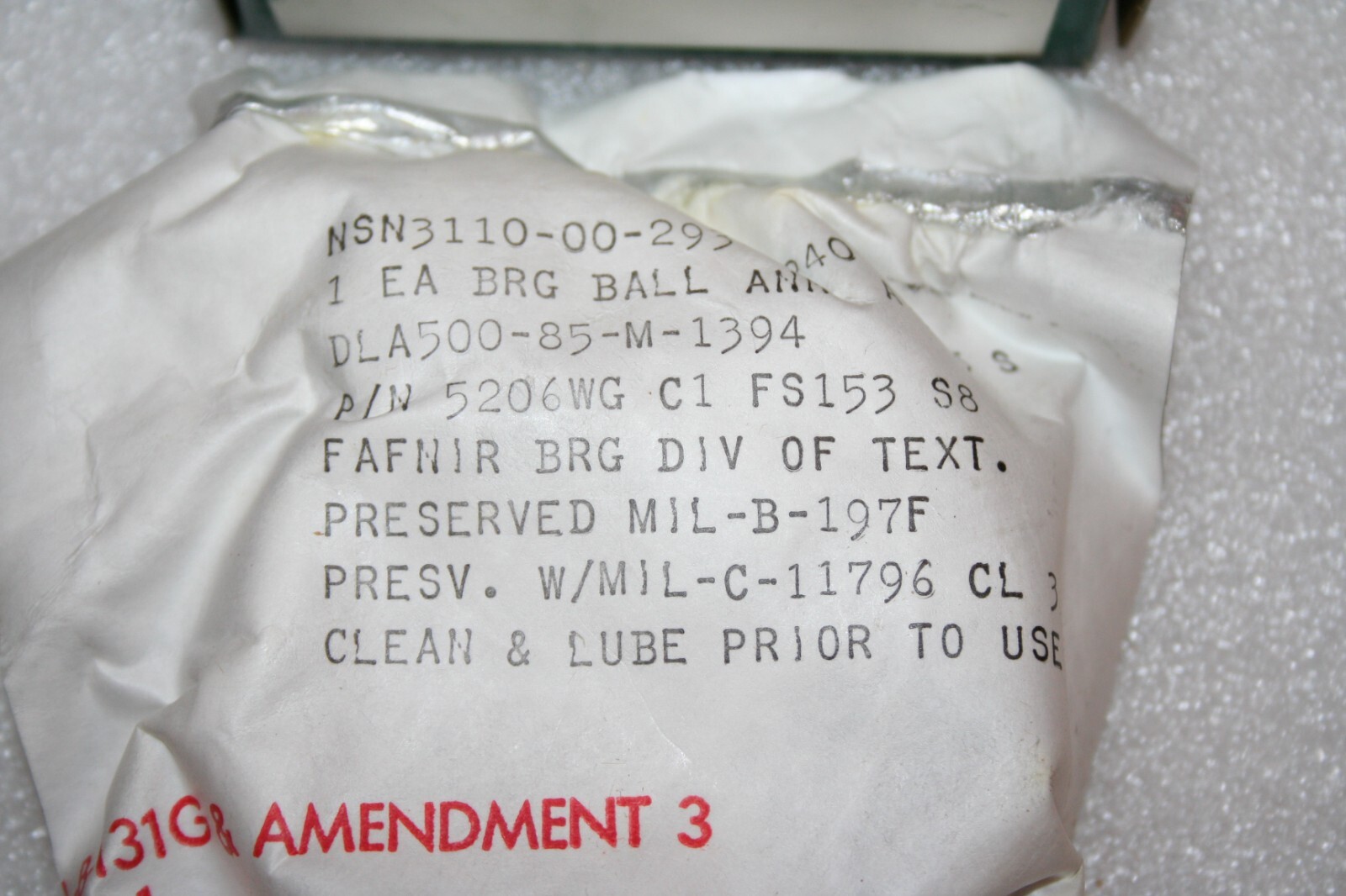 FAFNIR 5206WG C1 FS153 Double Row Angular Contact Bearing 5206-WG – NEW –