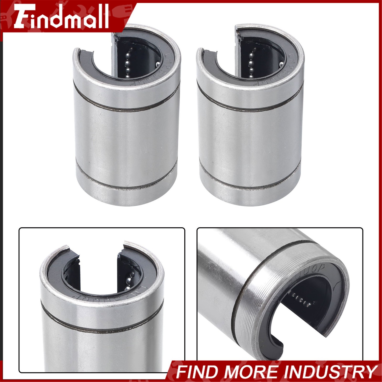 Findmall 4pcs LM25UUOP Open Linear Ball Bearings 25x40x59mm – CNC Machine Parts