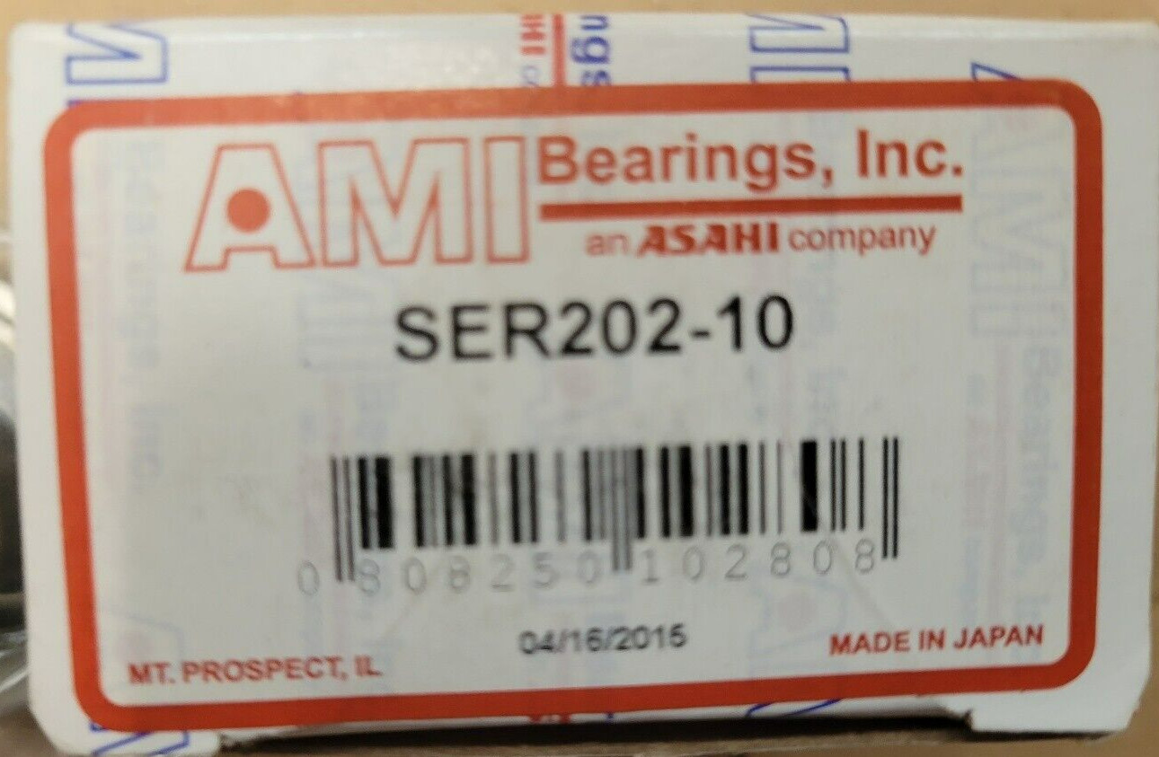 NEW AMI BEARINGS ASHI MODEL SER202-10, 5/8″ I.D. 1.8504″ O.D. INSERT BEARING