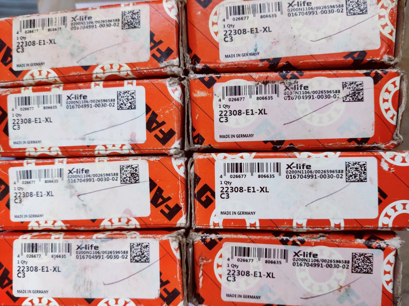 22308 E1 SPHERICAL ROLLER BEARING 40x90x33 MM NEW FAG GERMANY 22308 Lot Of 8pc