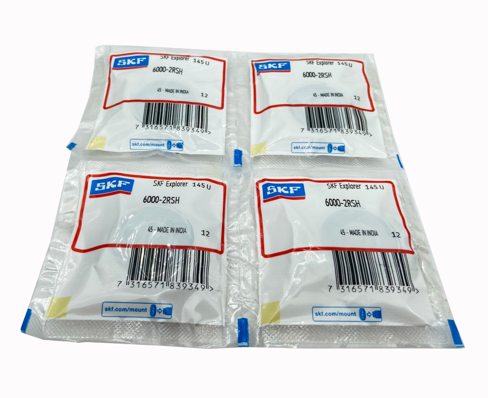 10PACK SKF 6000-2RSH 10X26X8MM Double Rubber Seal Bearings