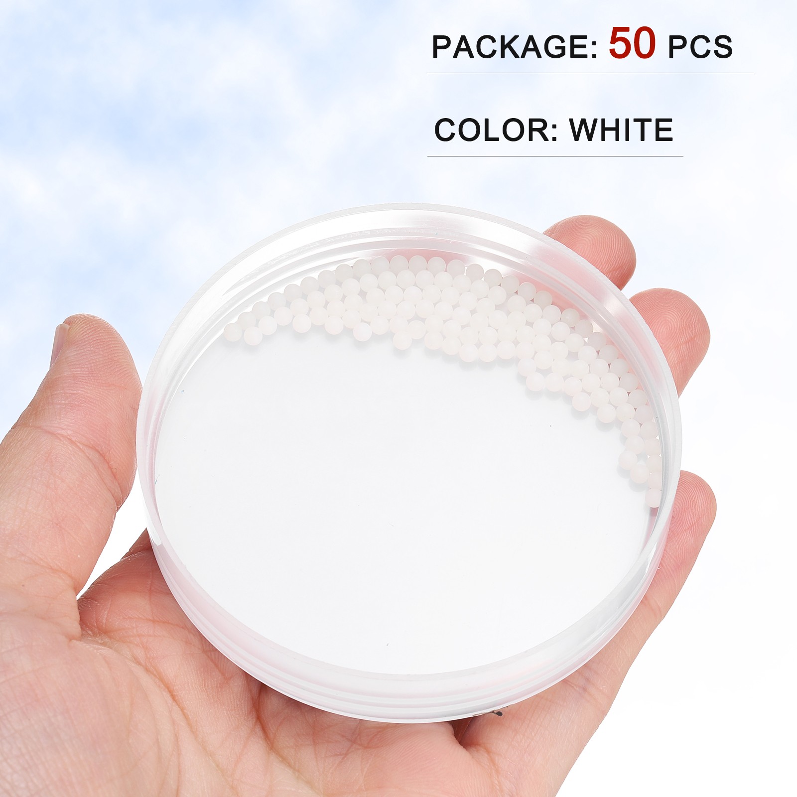 50pcs Nylon Bearing Balls 2.5mm Solid Plastic Balls G1 Precision White