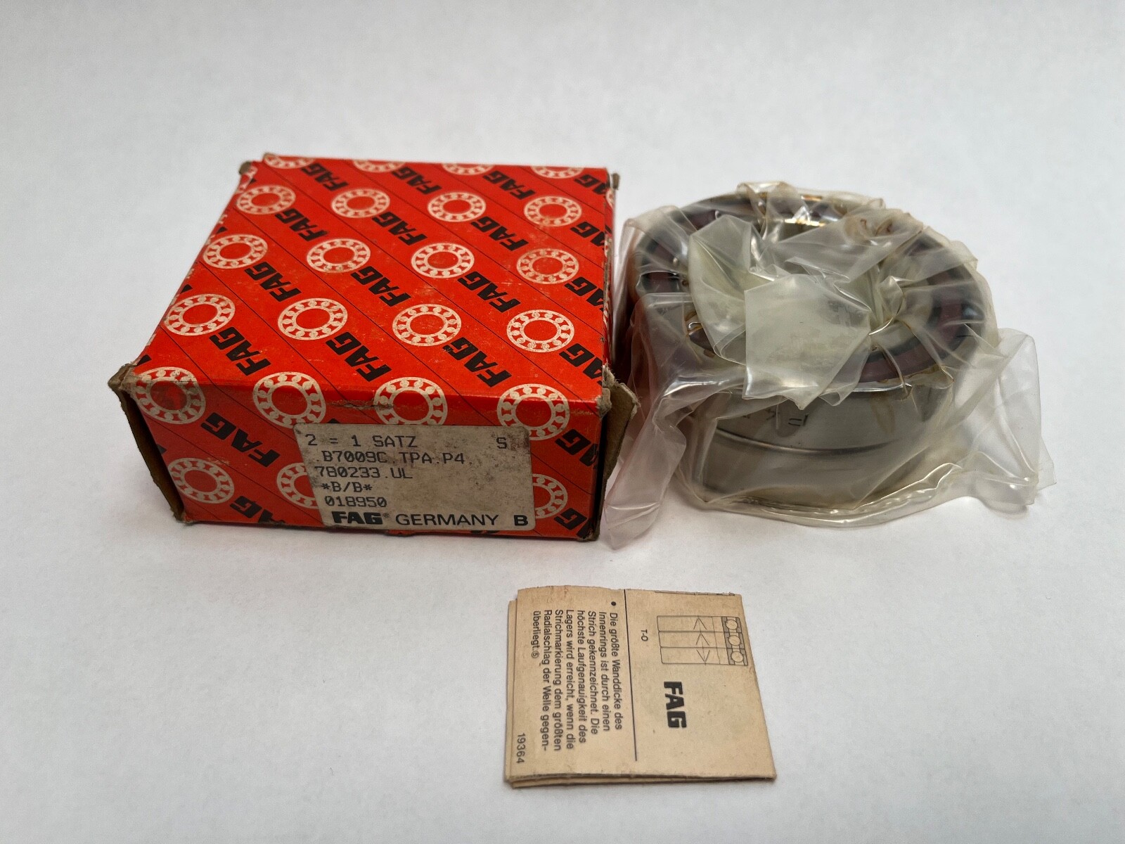 FAG B7009C.TPA.P4.DUL Bearing 45x75x16mm 7009C B-7009-C-TPA-P4-DUL Germany 2 Pcs