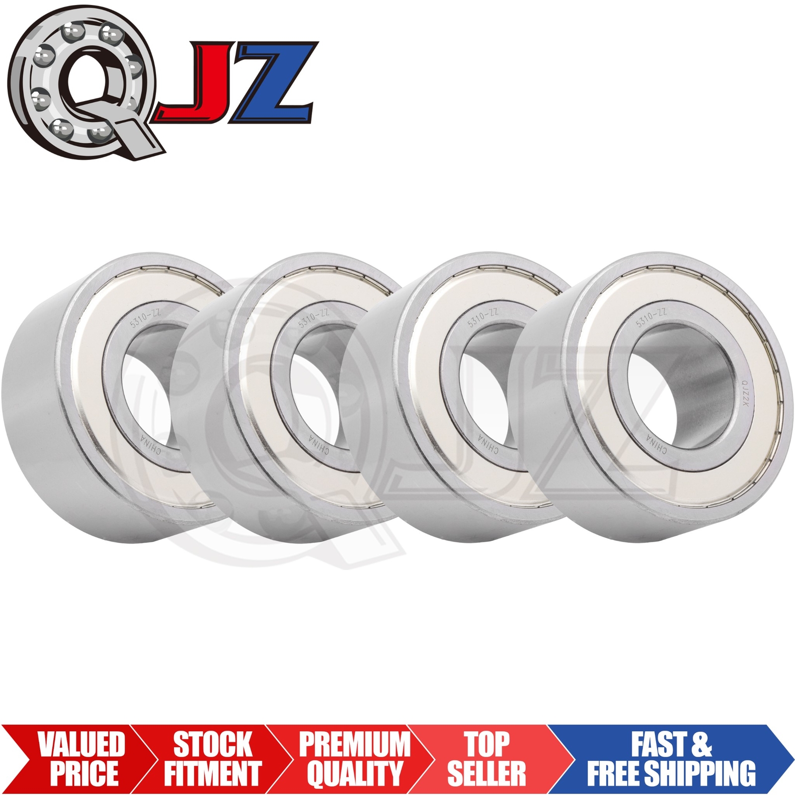 [Qty.4] 5310-ZZ Angular Contact Ball Bearing [50mm Bore x 110mm OD x 44.4mm W]