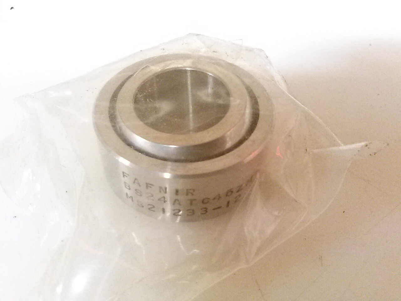 Fafnir BS24ATC46ZM MS21233-12 stainless spherical plain bearing, made in USA.
