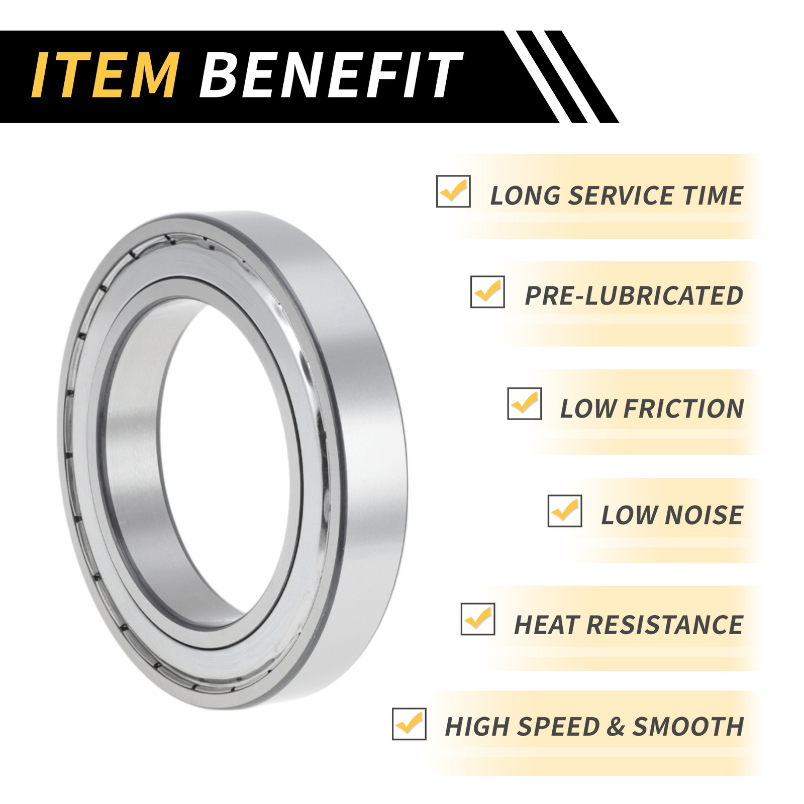6019ZZ Deep Throat Ball Bearings 95x145x24mm 1pc