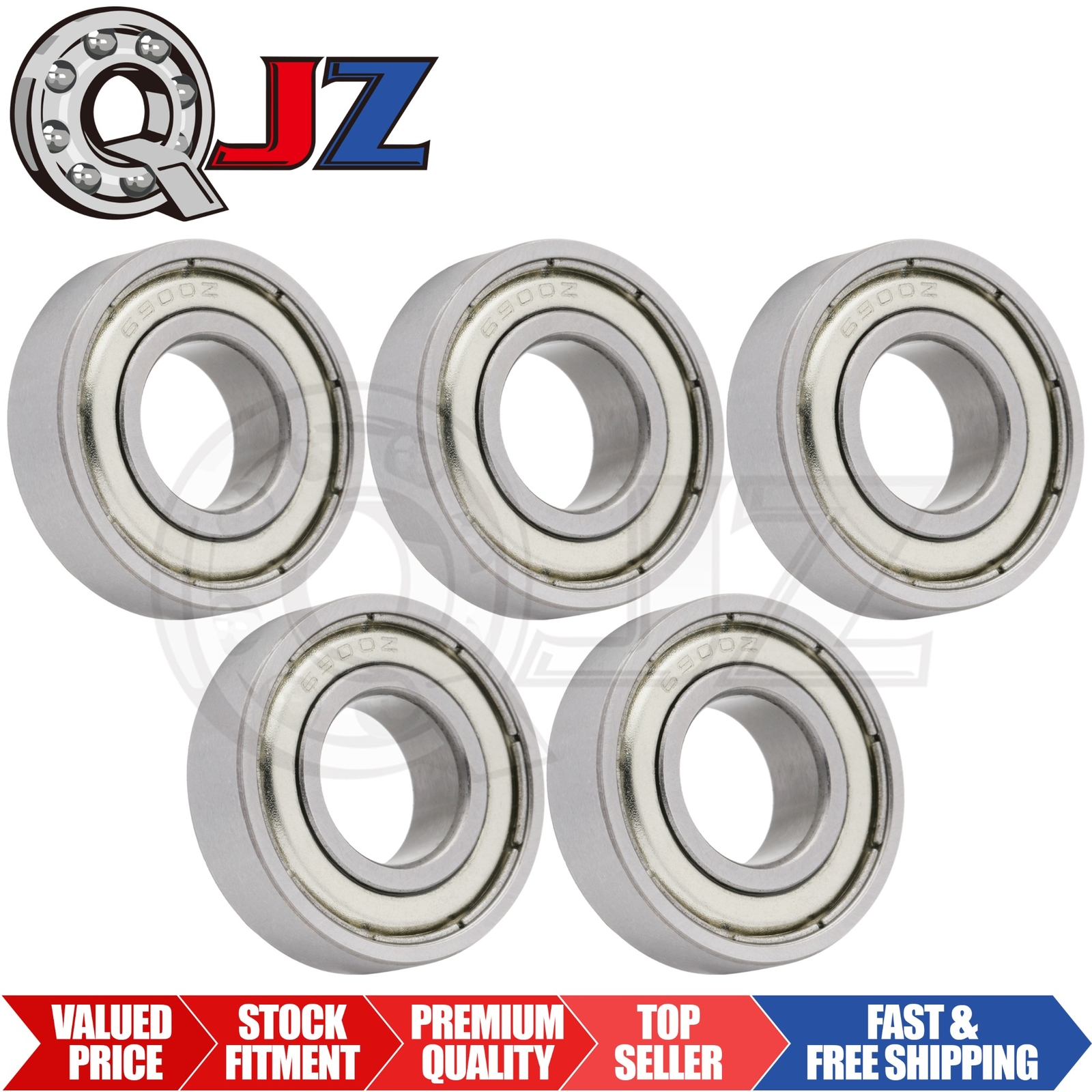[Qty.5] New 6900-ZZ Radial/Deep Groove Ball Bearing [10mm ID x 22mm OD x 6mm W]