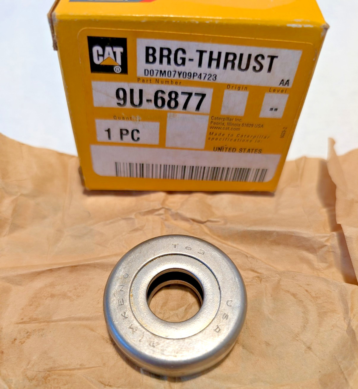9U6877 Thrust , 9U-6877, Timken T63-904A1 Thrust 0.635 ID, 1.625 OD, 0.50 W