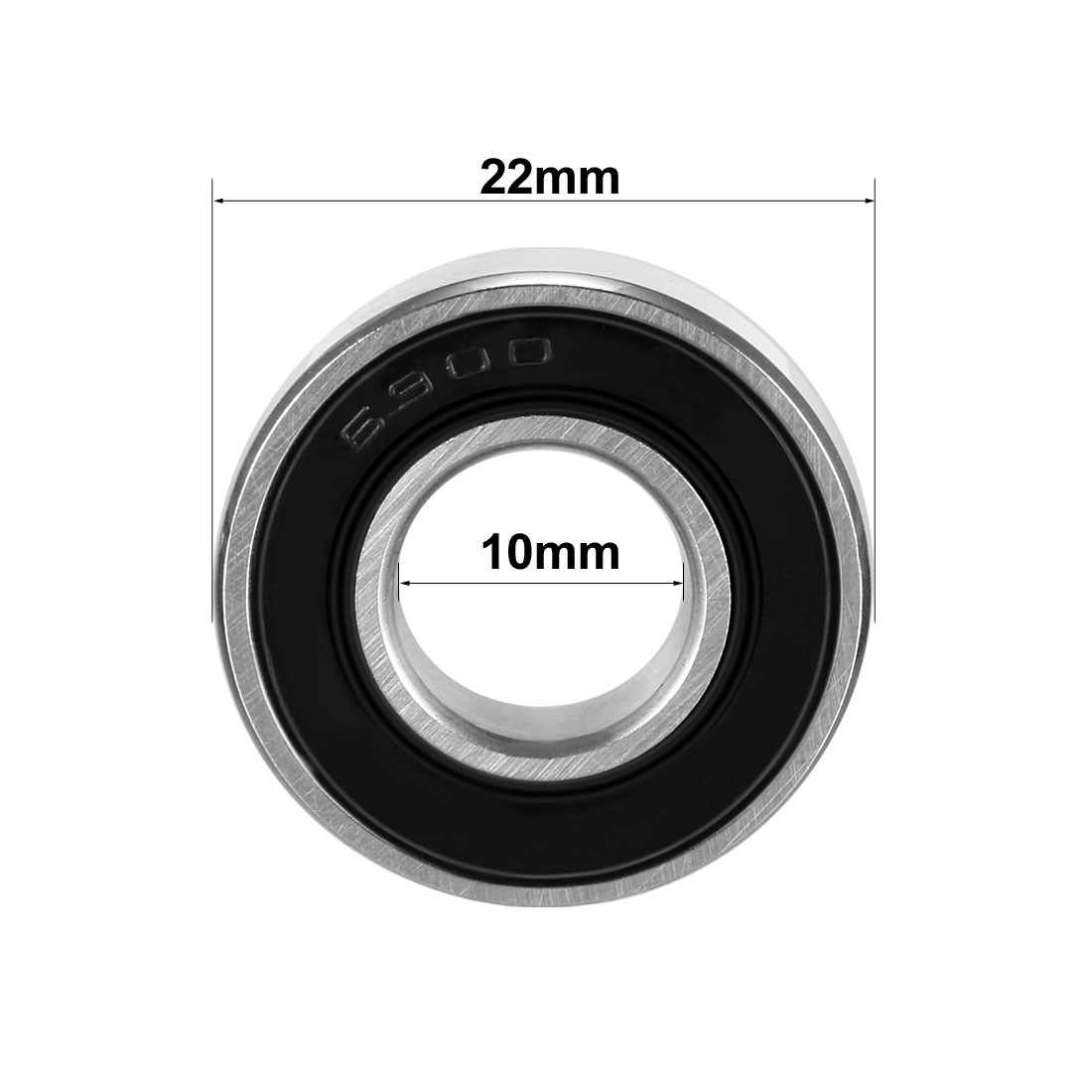 8Pcs Carbon Steel Deep Groove Ball Bearing For Equipment Double Sealed 10x22x6mm