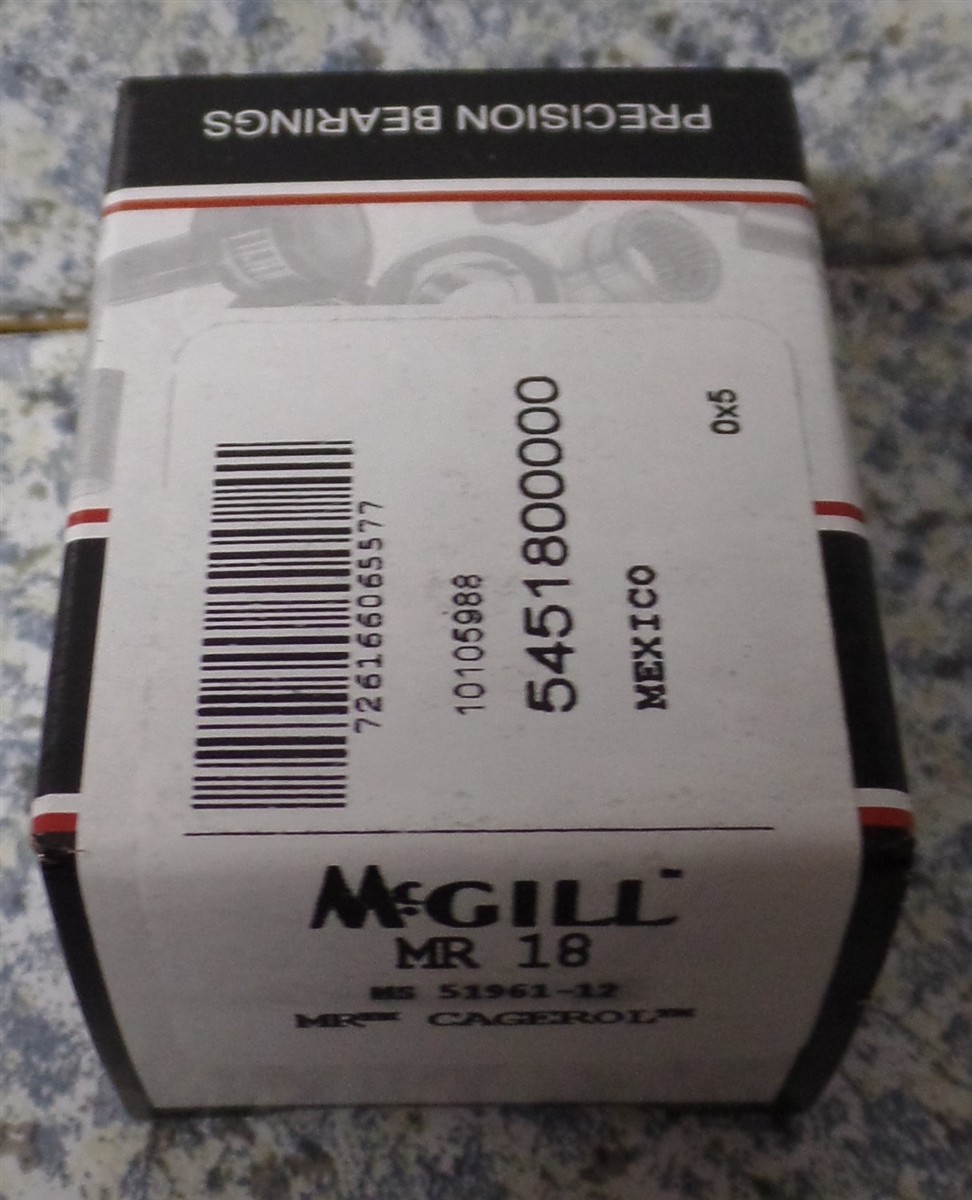 MCGILL MS 51961-12 MR 18 Lot of 10 PCS Needle Roller Bearing NEW