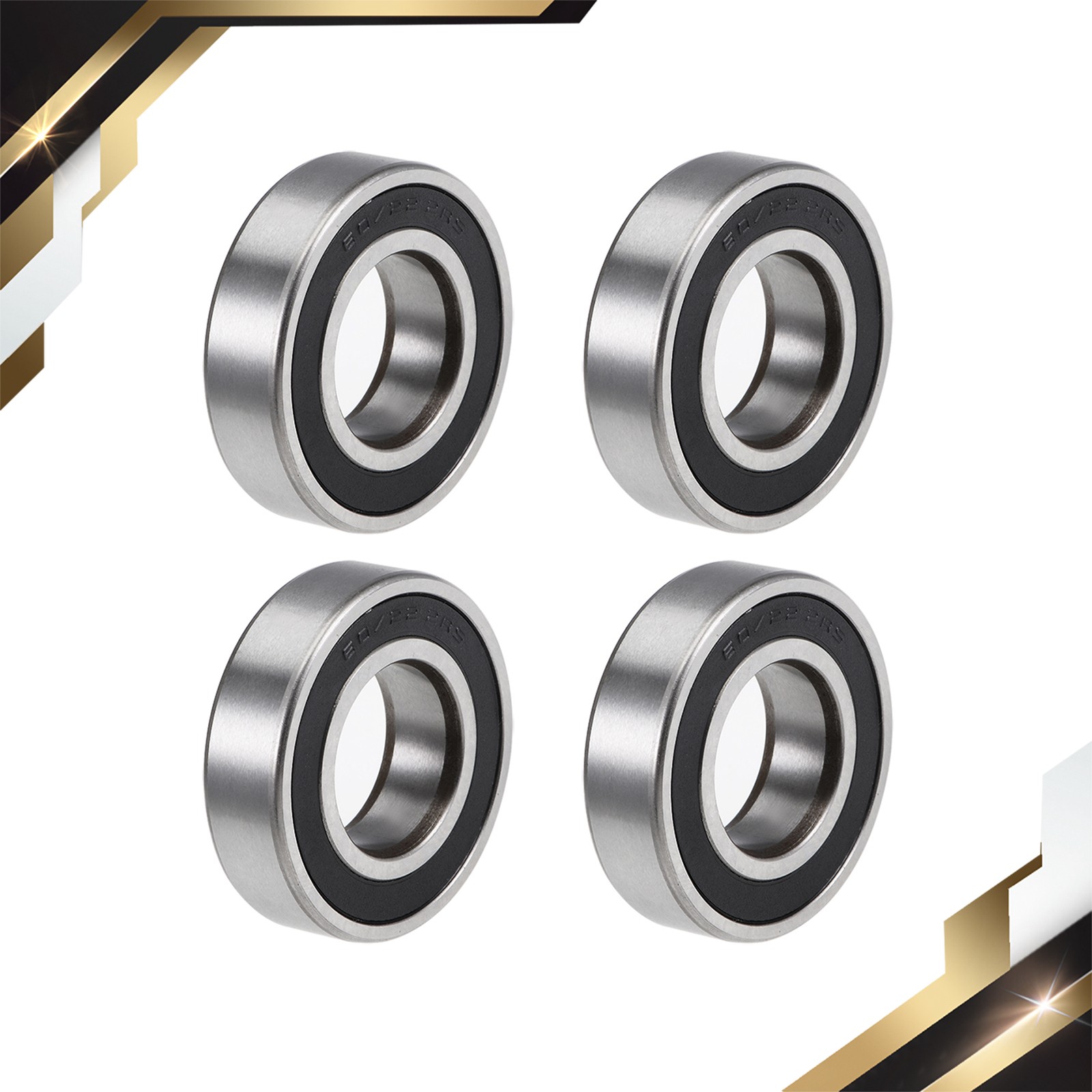 4 Set 60/22-2RS Deep Groove Ball Bearing Z2 Double Sealed Chrome Steel