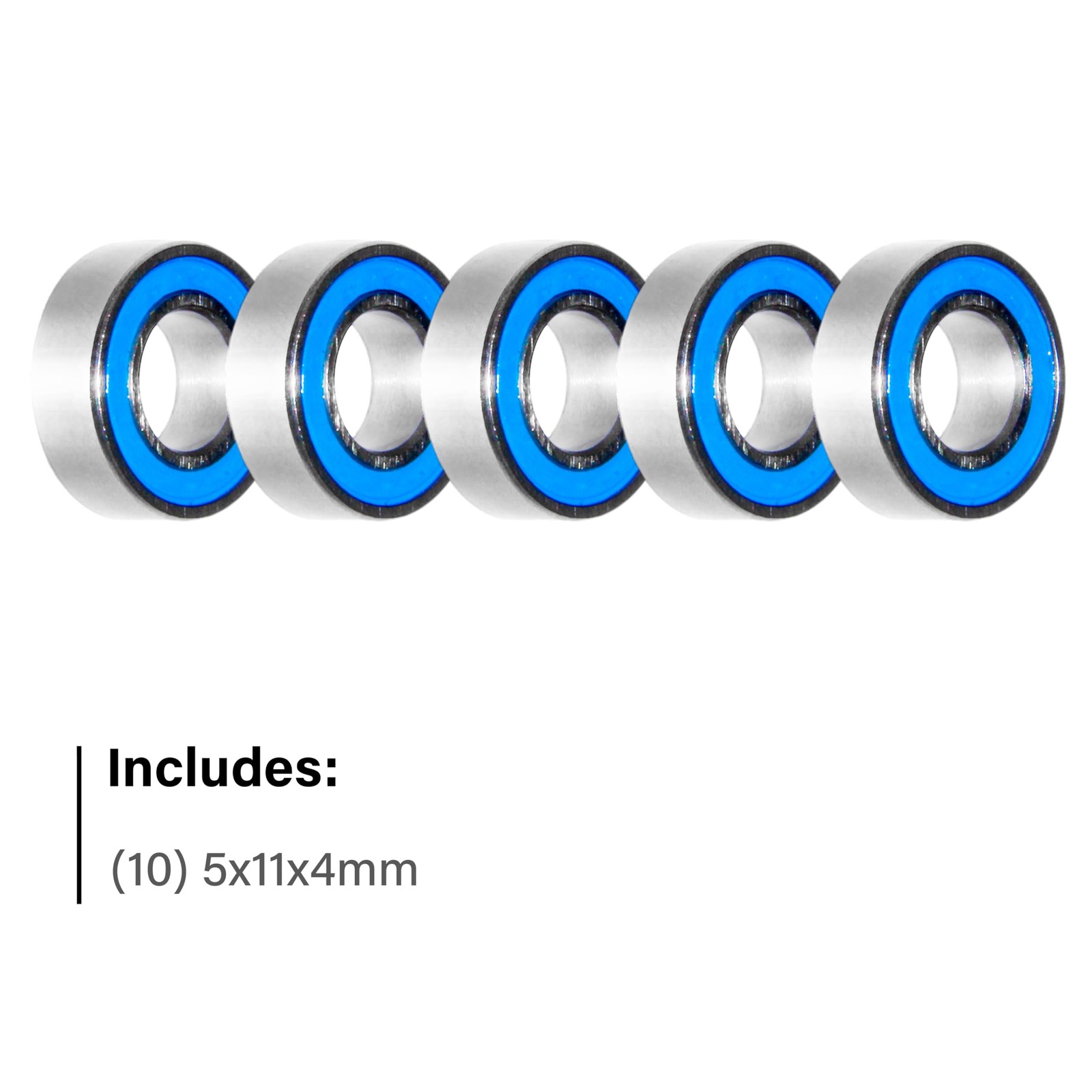 MR115 2RS Ball Bearings 5x11x4mm Replacement Bearing Set 10 Pack
