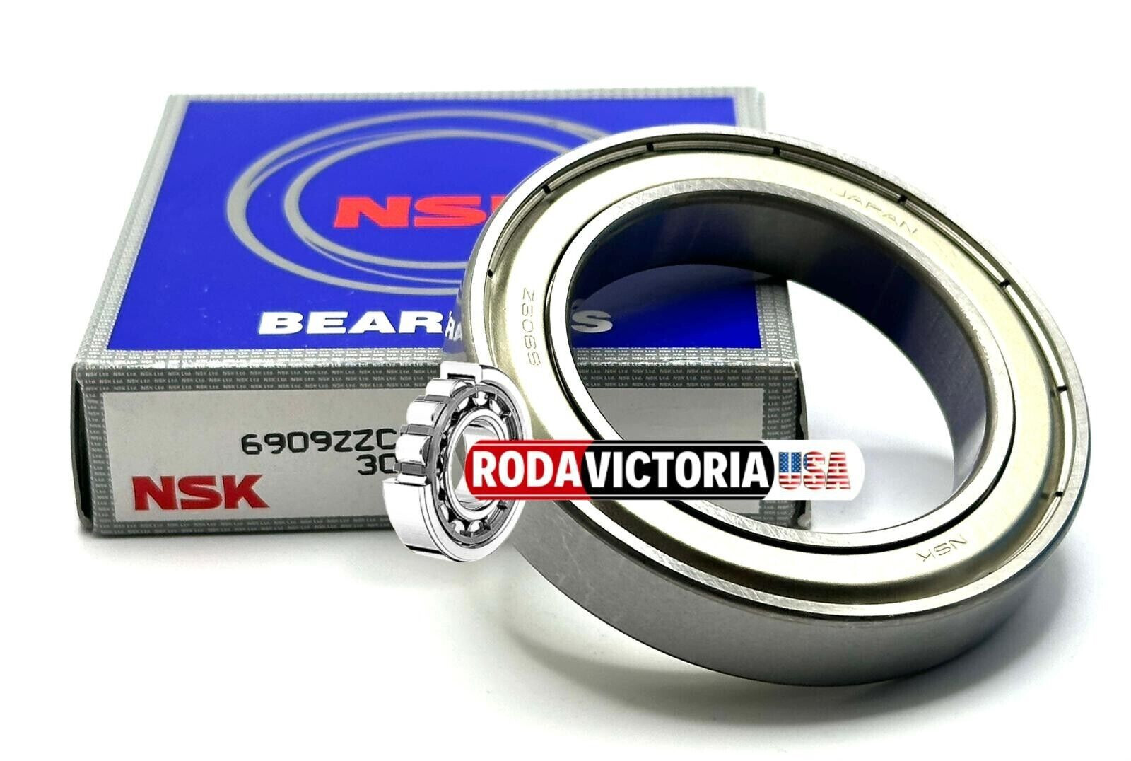 NSK 6909 ZZ DEEP GROOVE BALL BEARING, METAL SHIELDED 45x68x12mm 61909 ZZ NSK