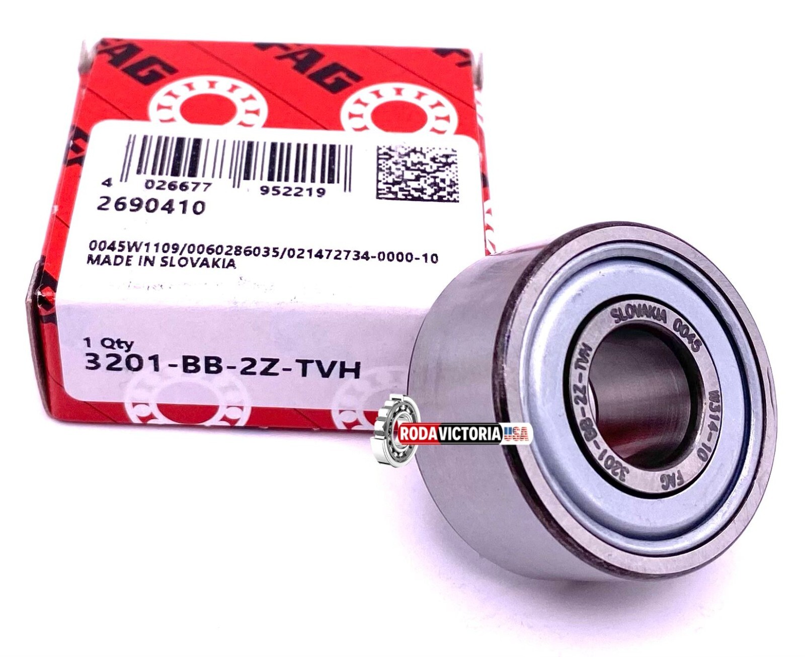 FAG 3201 BB ZZ TVH Angular Contact Ball Bearing, Metal Shielded 12x32x15.9 mm