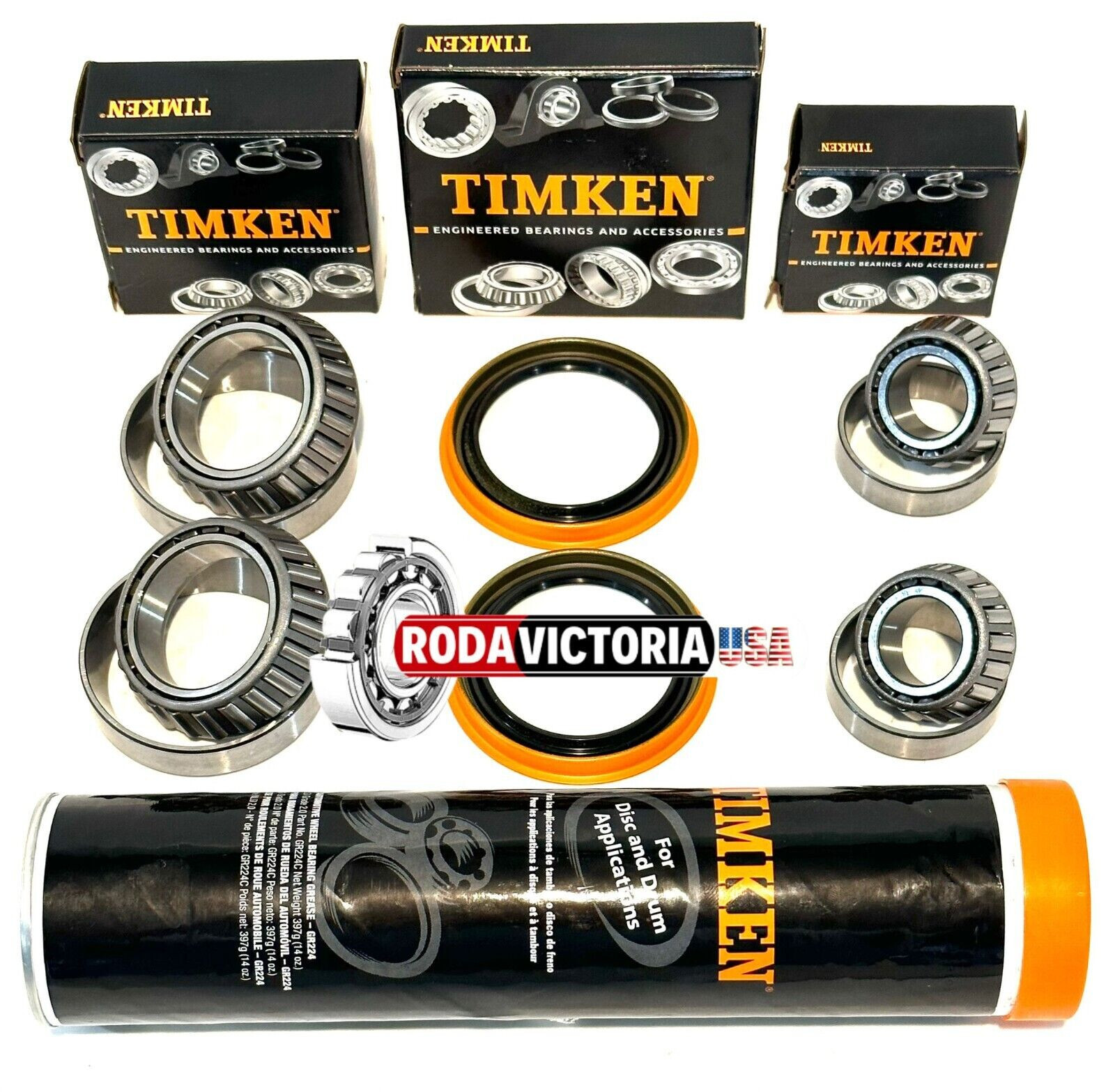 Ford F-150 2wd Front Wheel Bearings and Seal Kit 1997-2003 (2 sides), TIMKEN USA