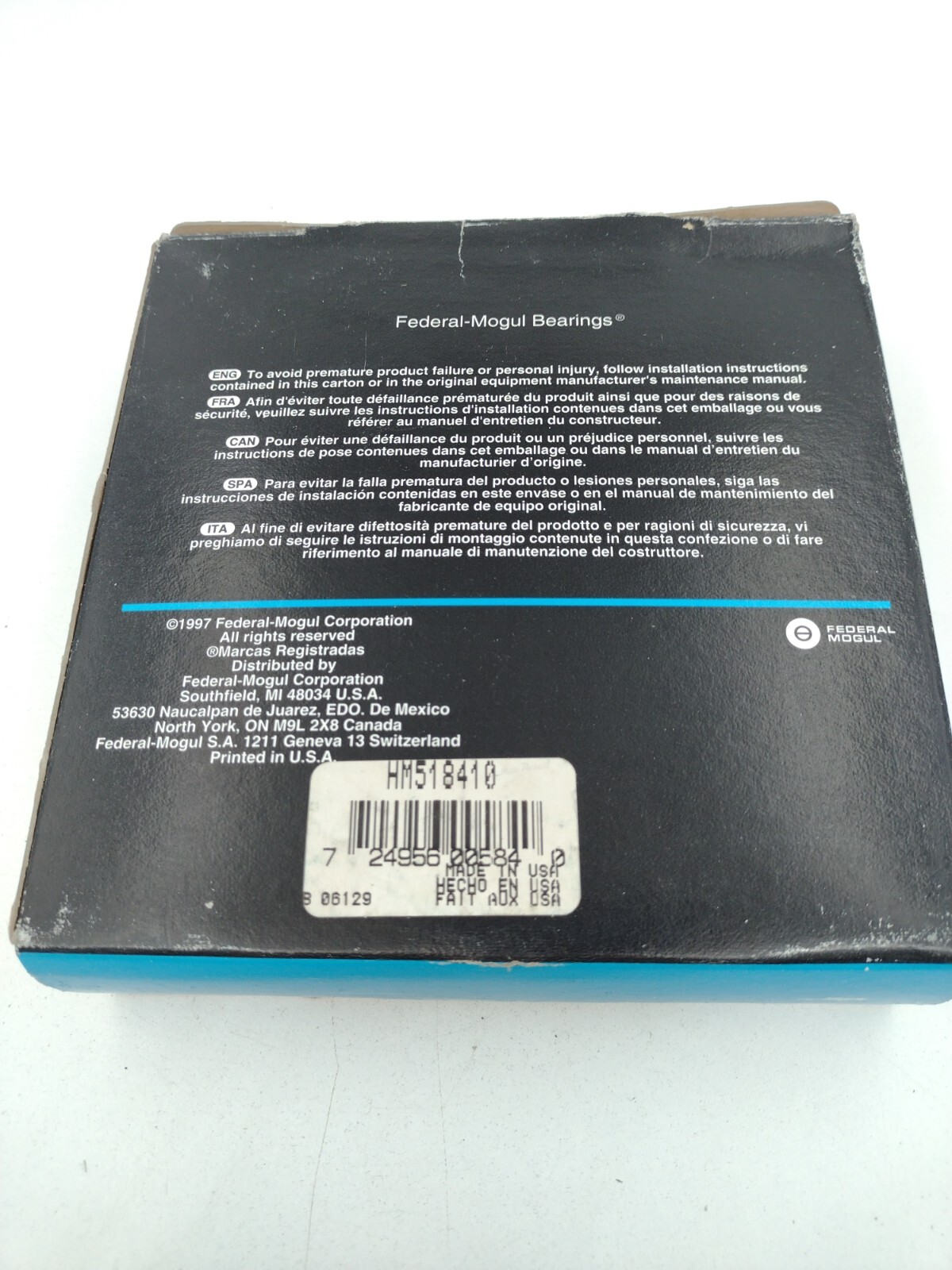 Bower Federal Mogul BCA HM518410 Tapered Roller Bearing Cup