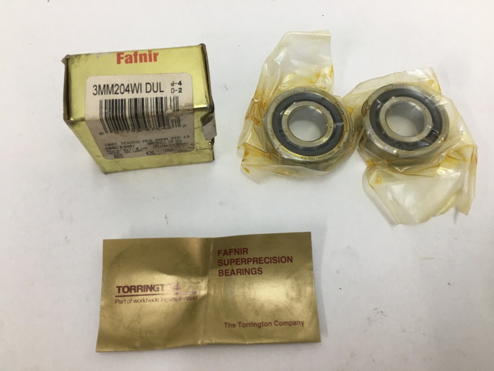 FAFNIR 3MM9104WI-DUL Angular Contact Bearing 20x47x14mm 3MM 9104 WI DUL USA Set
