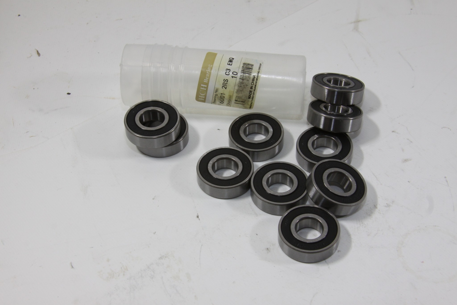 HCH 6001-2RS C3 EMQ Sealed Ball Bearings ABEC-3 12x28x8 6001RS 10 pc.