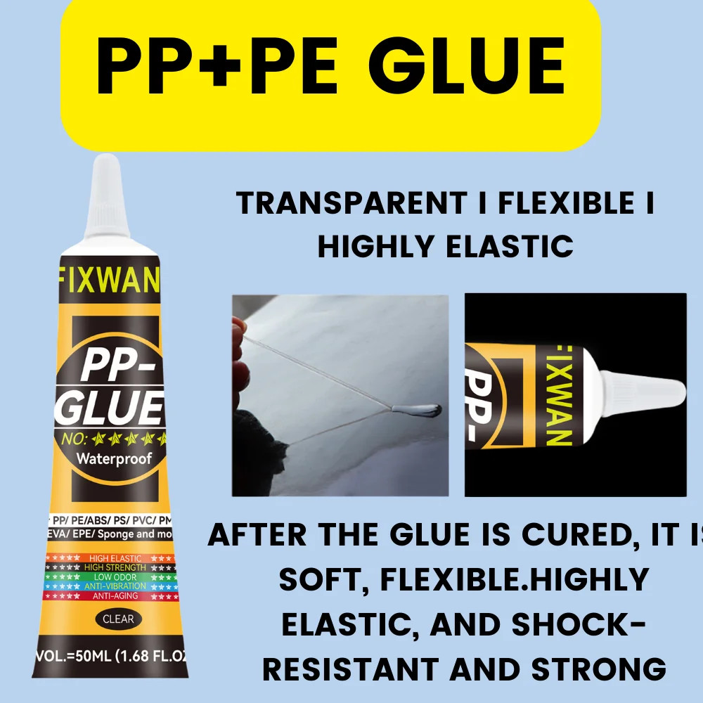 50ML Polypropylene PP Glue PE EVA POM PU Plastic Leather Waterproof Soft Glue S