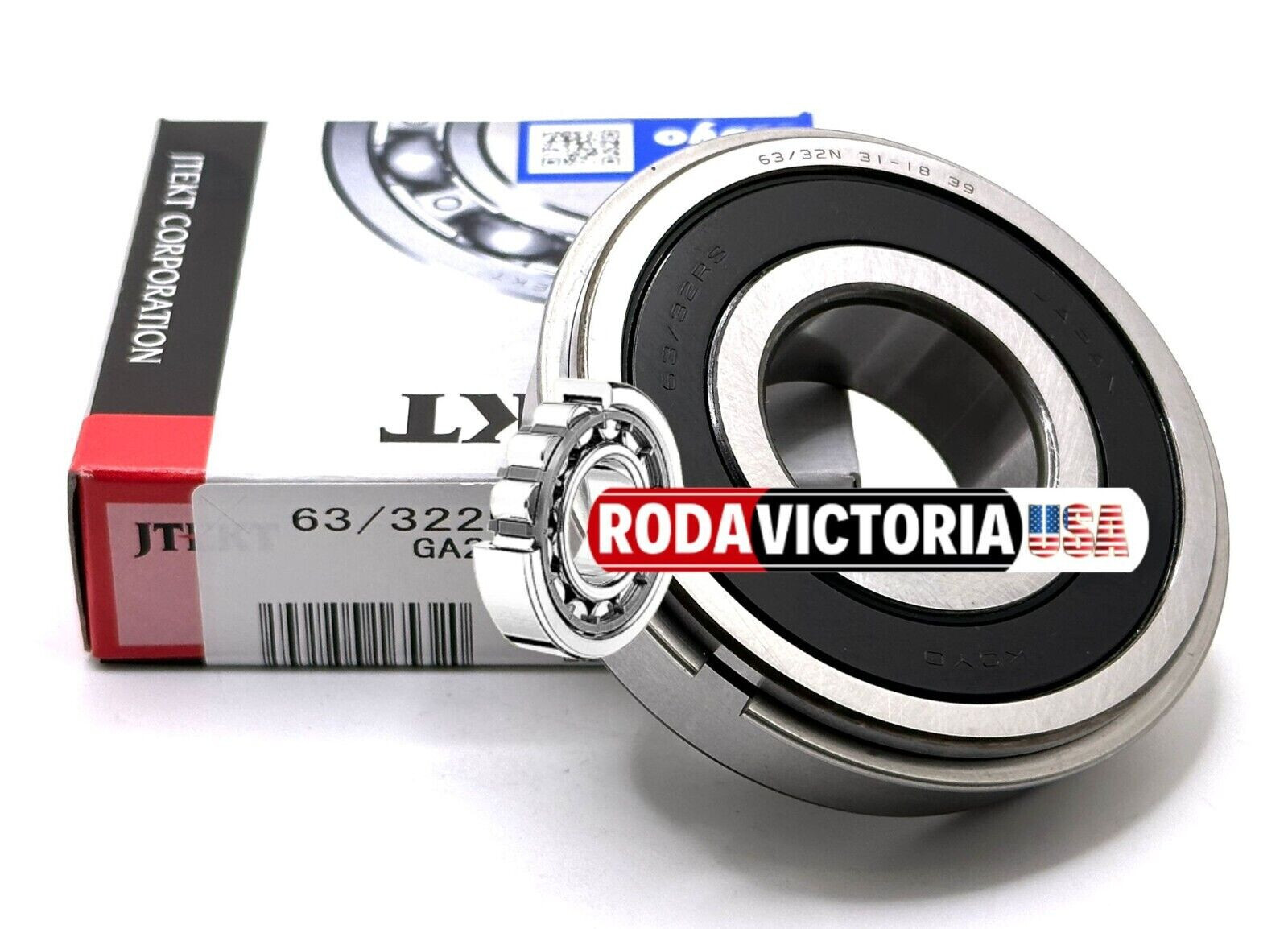 KOYO JAPAN 63/32 2RS NR C3 Ball Bearing, Rubber Sealed + Snap Ring 32x75x20 mm