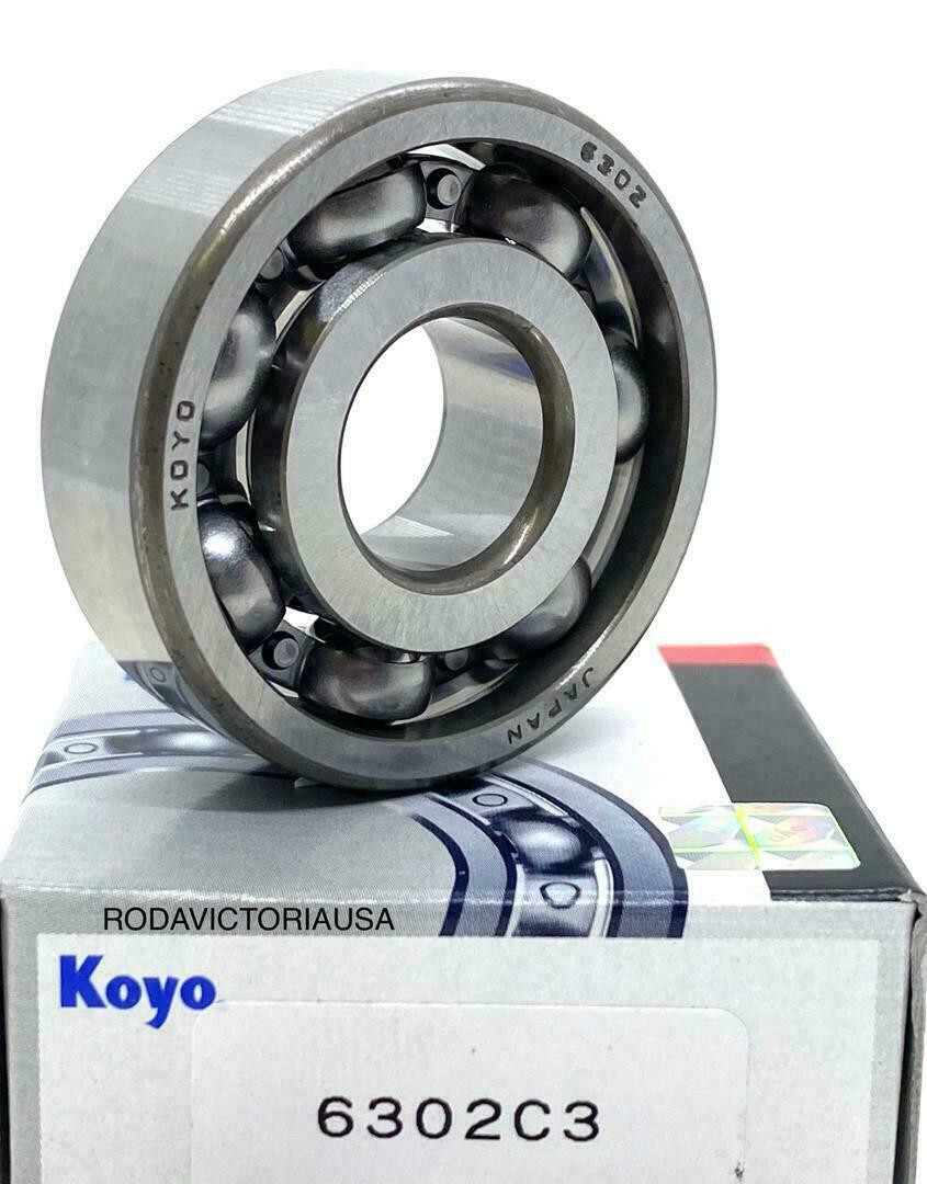 KOYO 6302 C3 DEEP GROOVE BALL BEARING, OPEN, NO SEALS 15x42x13 mm