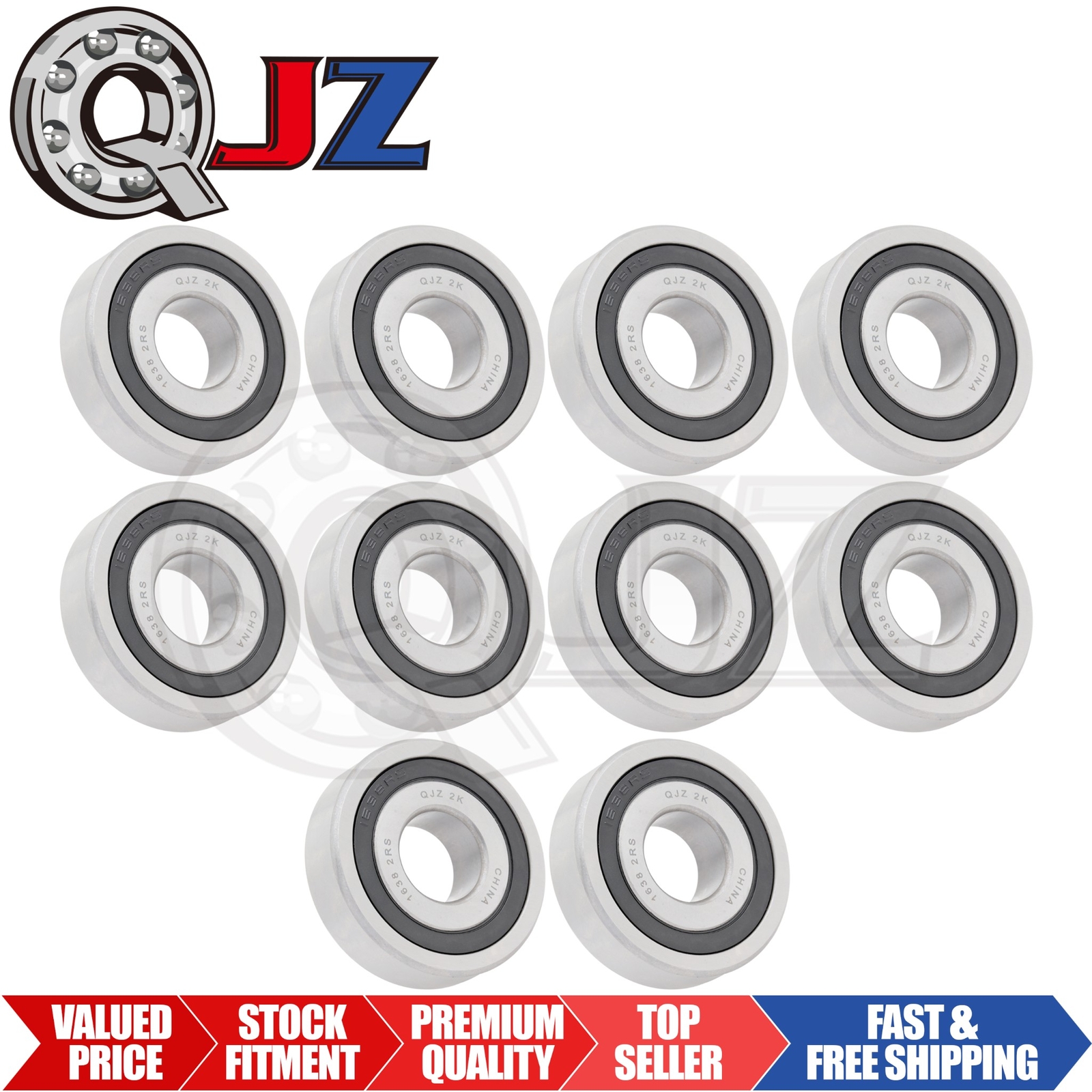 [Qty.10] 1638-2RS Radial/Deep Groove Bearing [0.75″ ID x 2.0″ OD x 0.5625″ W]