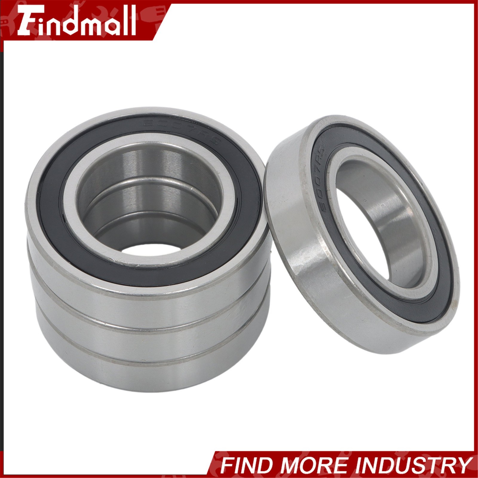 Findmall 6007-2RS Deep Groove Bearings 10pcs 35x62x14mm Rubber Sealed Set