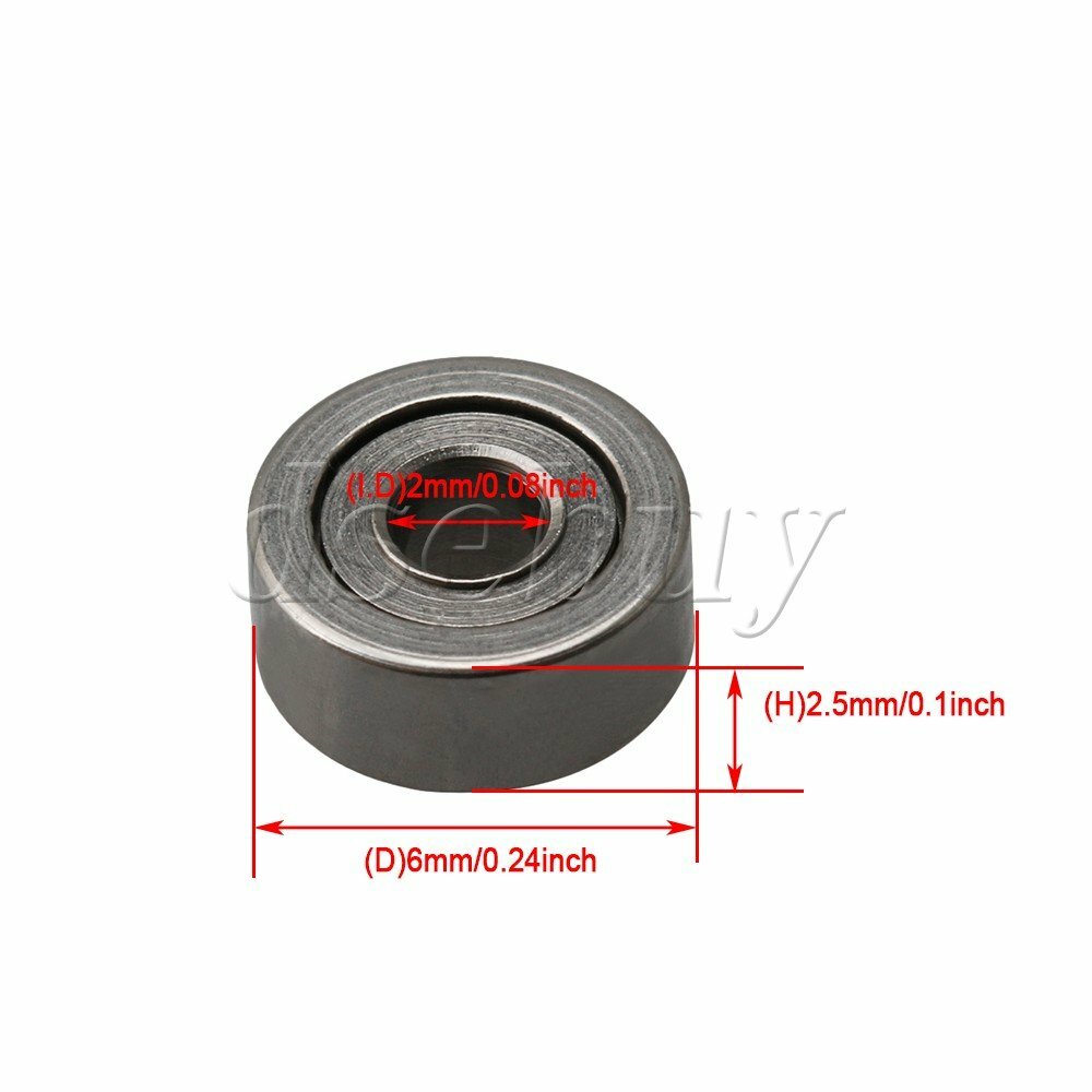 200PCS 2x6x2.5mm Bearing Steel Metal Miniature Micro Ball Bearing MR62ZZ