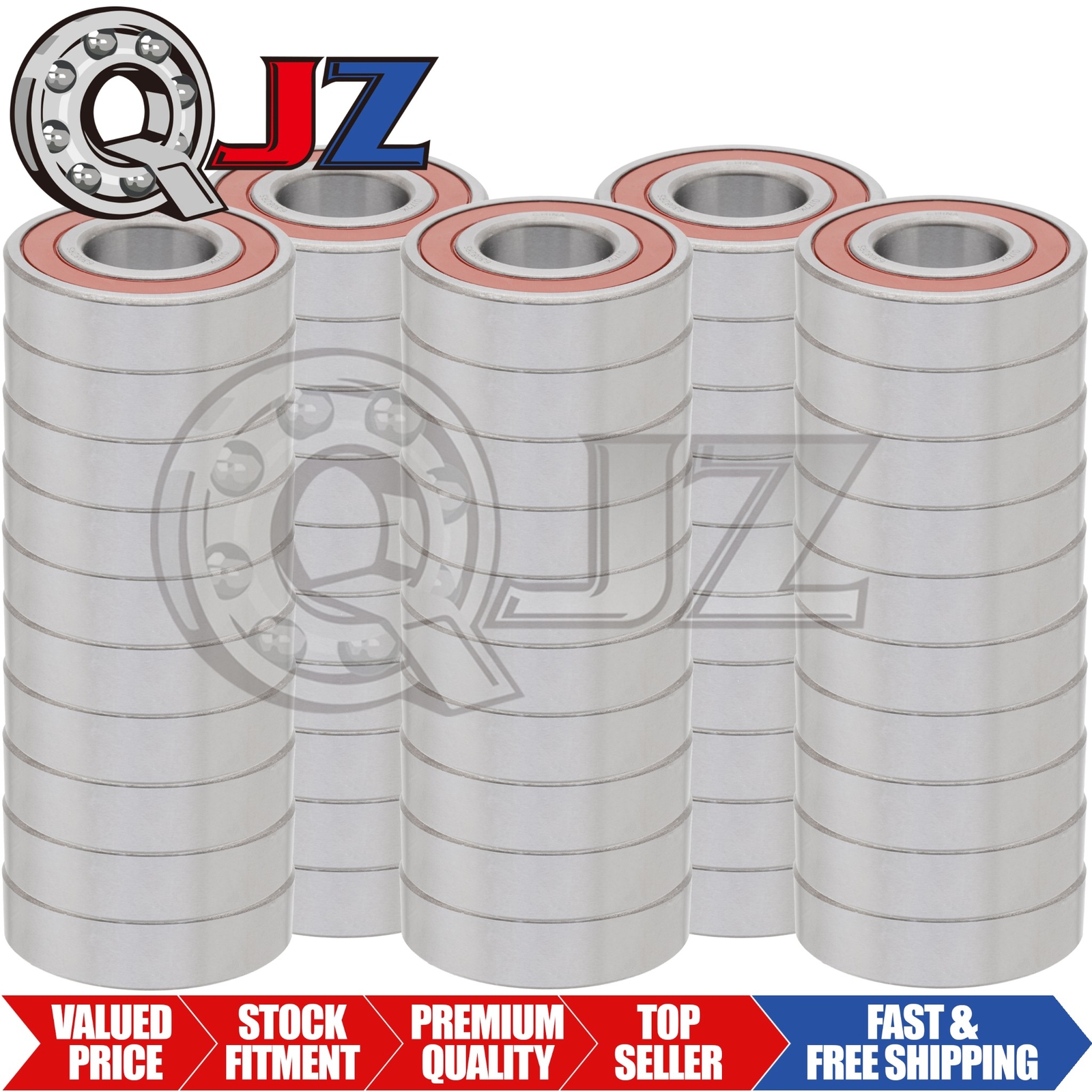 [Qty.50] 6308-2RS Radial/Deep Groove Ball Bearing [40mm ID x 90mm OD x 23mm W]