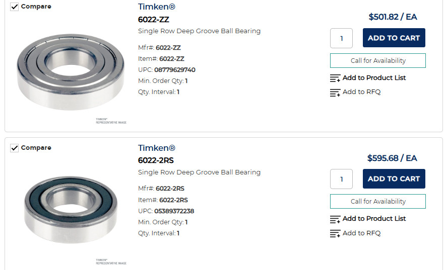 NTN Japan 6022 Deep Groove Ball Bearing Rubber Sealed Non-Contact [Z2B7]