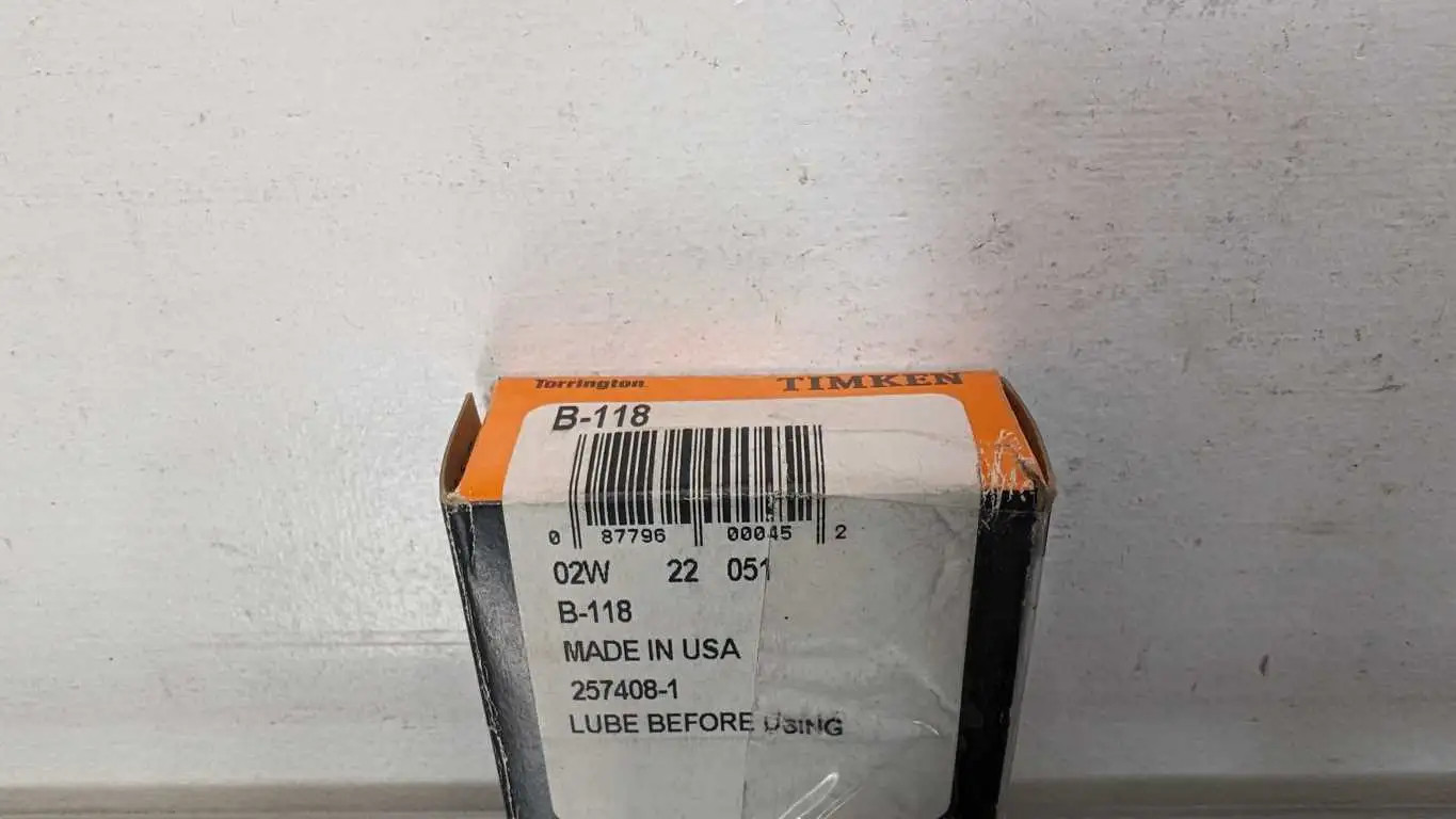 Timken B-118 Needle Roller Bearing 17.463mm ID 22.212mm OD 12.7mm Wide