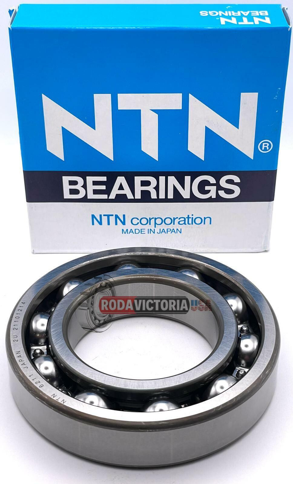 NTN JAPAN 6211 CM DEEP GROOVE BALL BEARING, OPEN TYPE, NO SEALS 55x100x21mm
