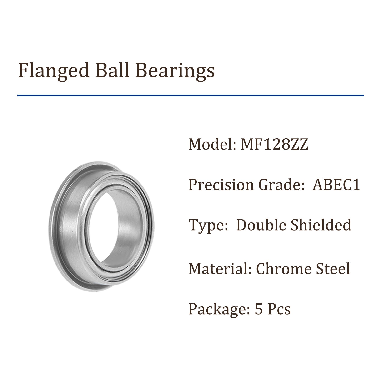 5pcs Deep Groove Ball Bearings 8mmx12mmx3.5mm Chrome Steel Balls Double Shield