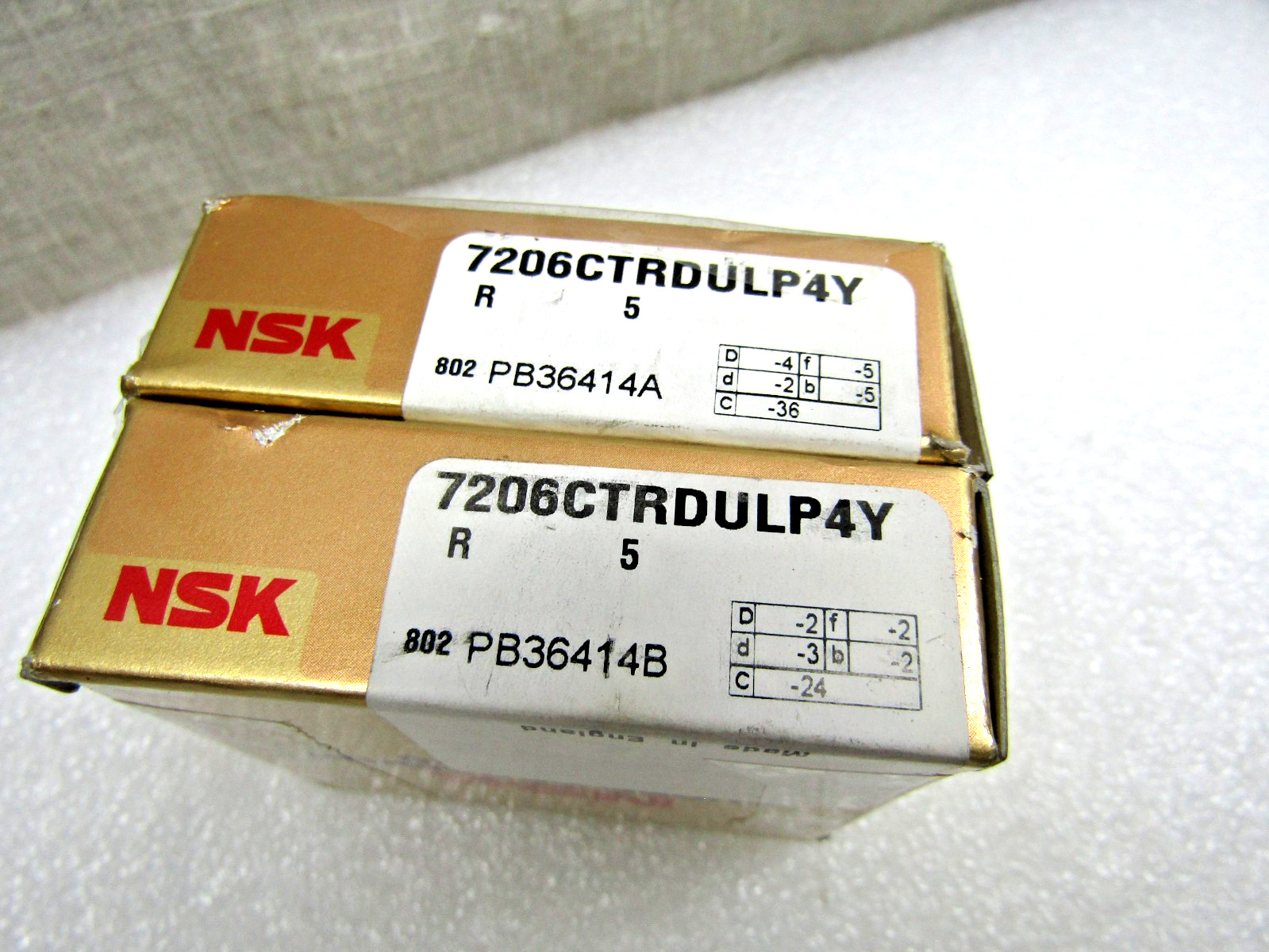 NSK England 7206CTRDULP4Y Super Precision 2 Bearing Set