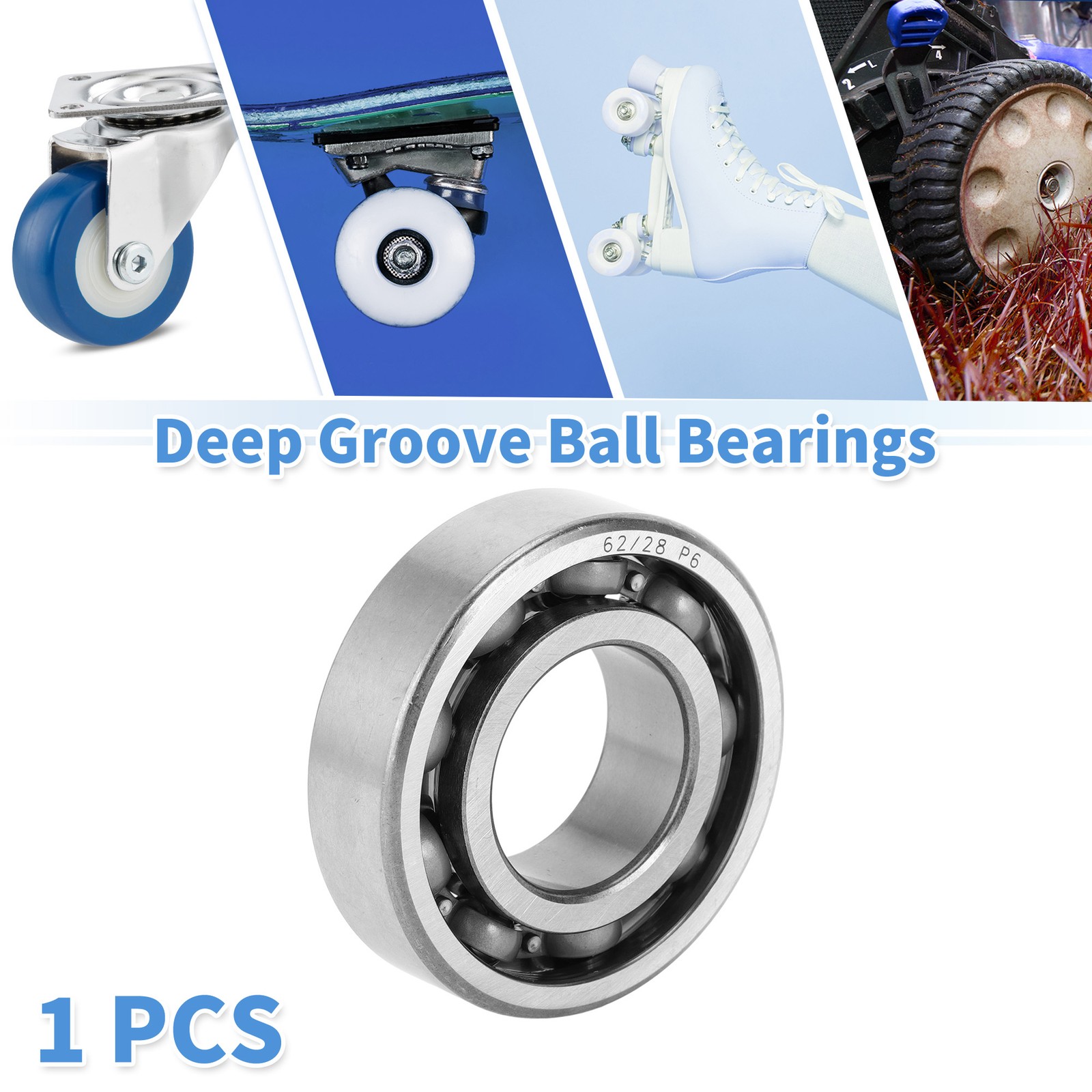 62/28 Deep Groove Ball Bearings 28x58x16mm 1 Pc Scooter Skateboard Wheel