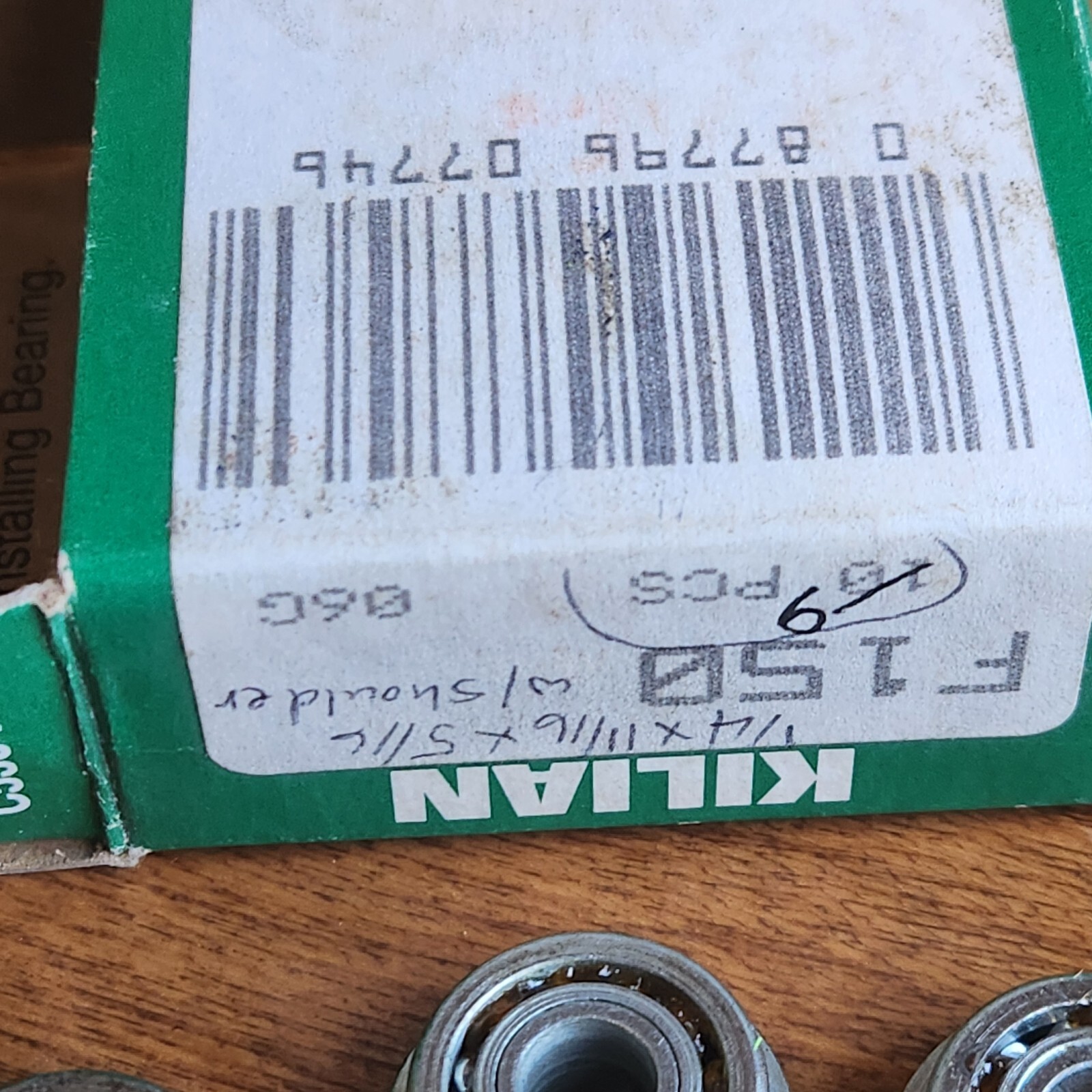 Lot of 9 Kilian F-150 Unground Flanged Bearing 1/4″ id x 11/16″ od x 5/16″ thick