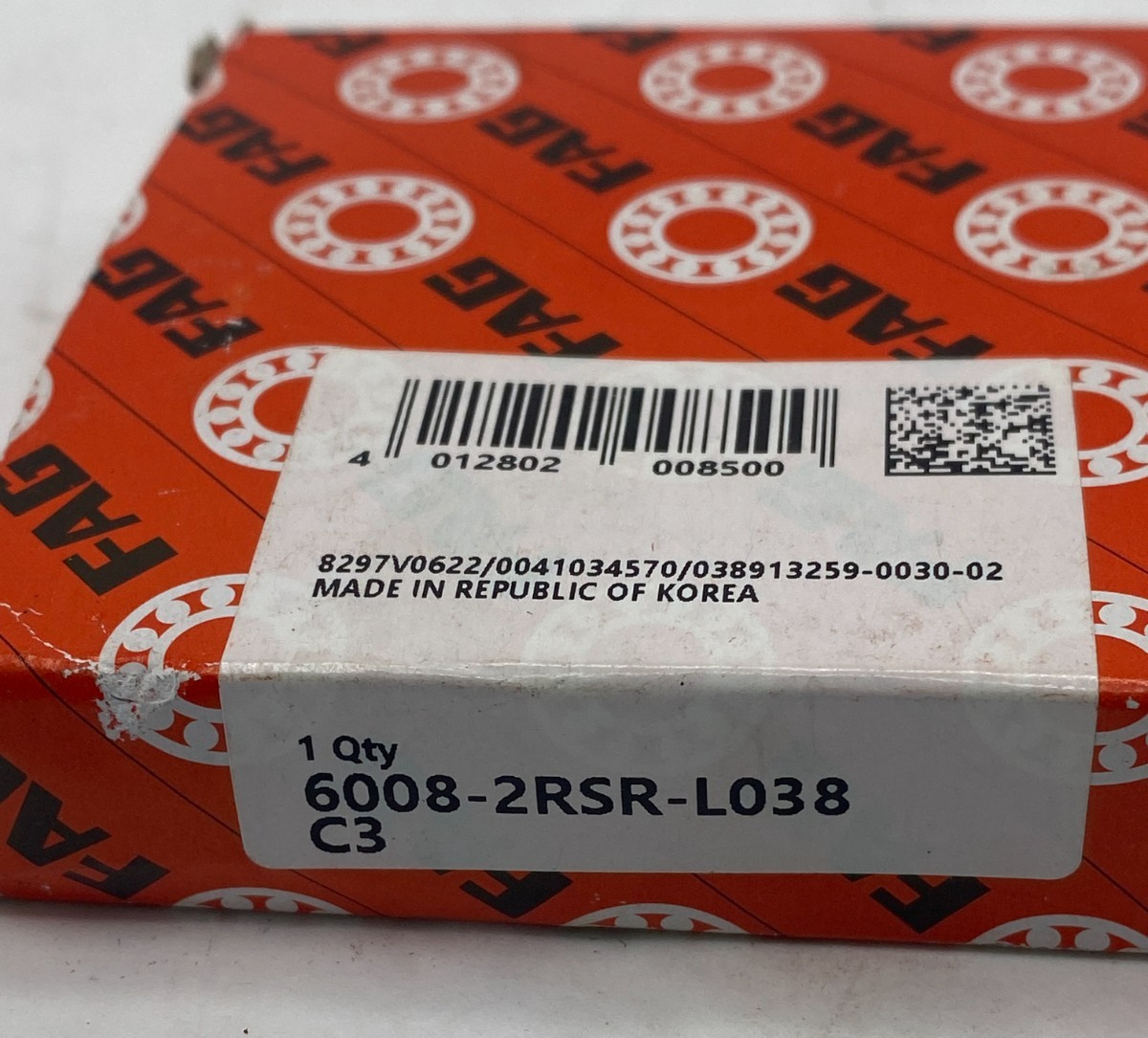 FAG 6008 2RSR L038 C3 Sealed Ball Bearing