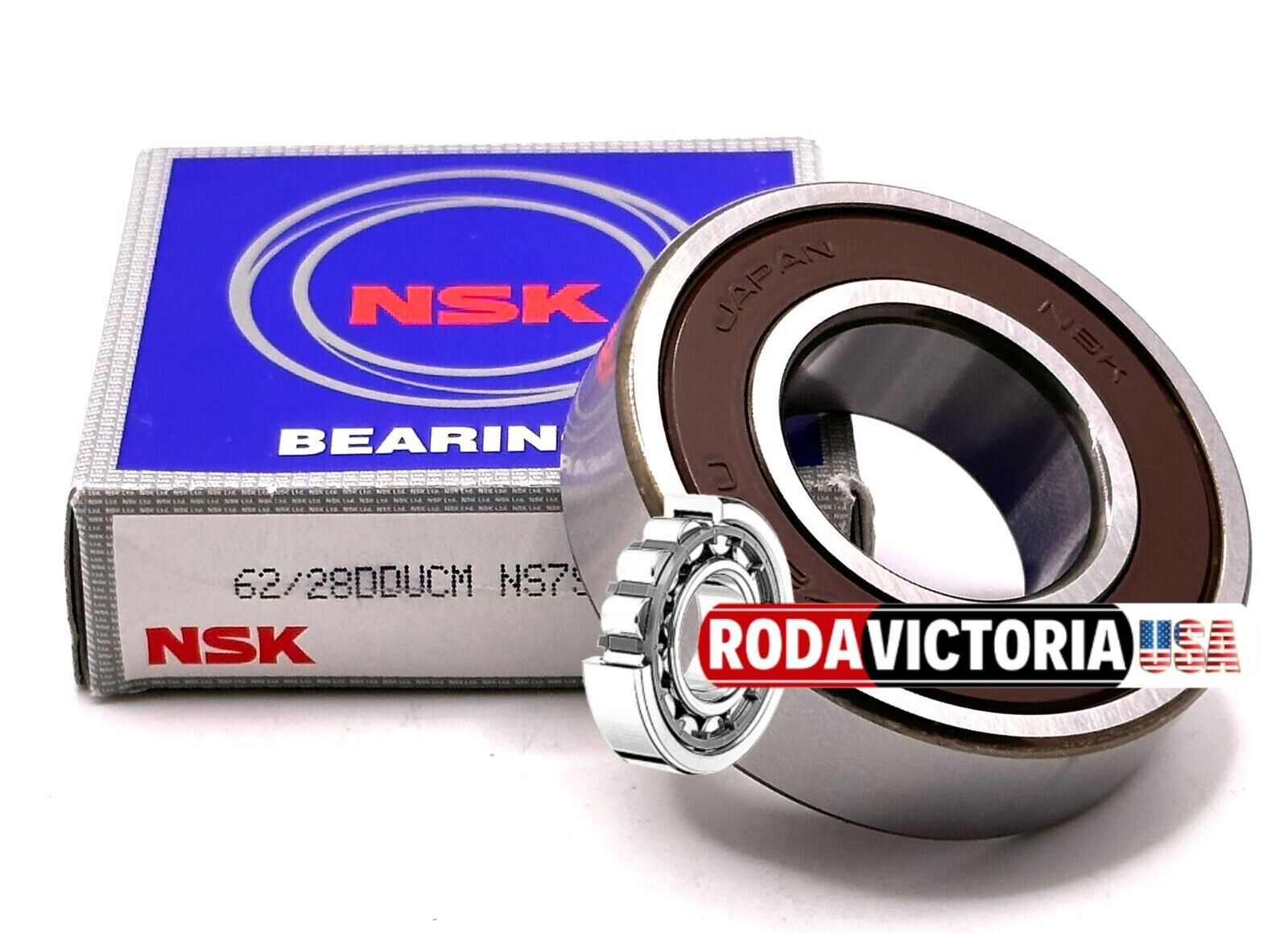 NSK JAPAN 62/28DDU CM BALL BEARING, RUBBER SEALED 28x58x16mm 62/28-2RS NSK