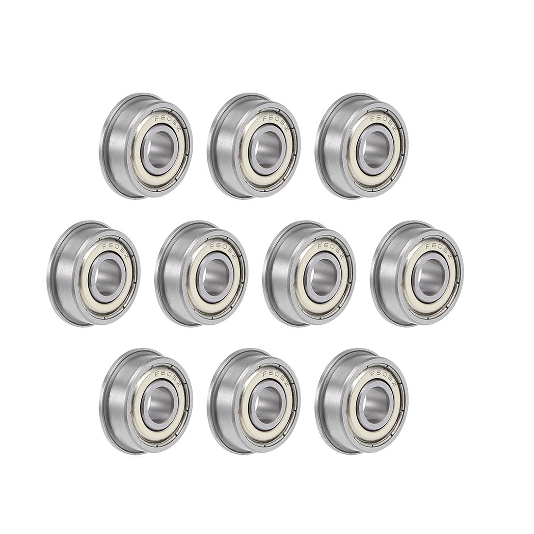 10pcs F606ZZ Flange Deep Groove Ball Bearing 6x17x6mm Shielded Chrome Bearings