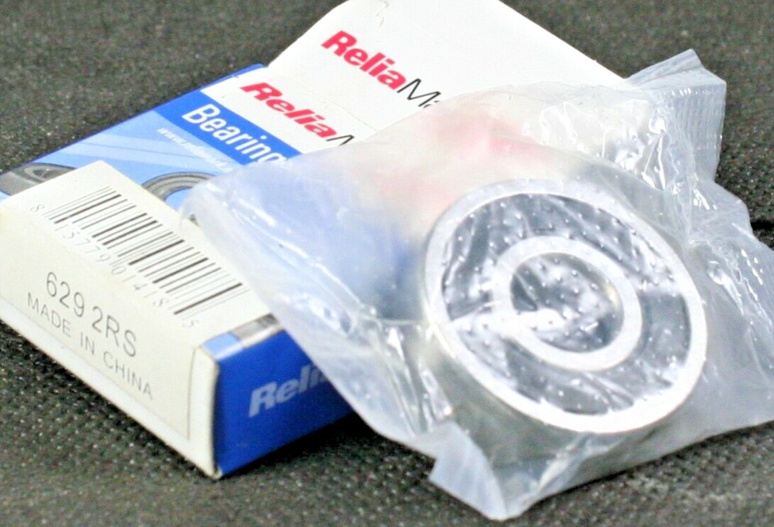 One (1) ReliaMark 629 2RS Deep Groove Miniature Bearing 9 MM Bore New