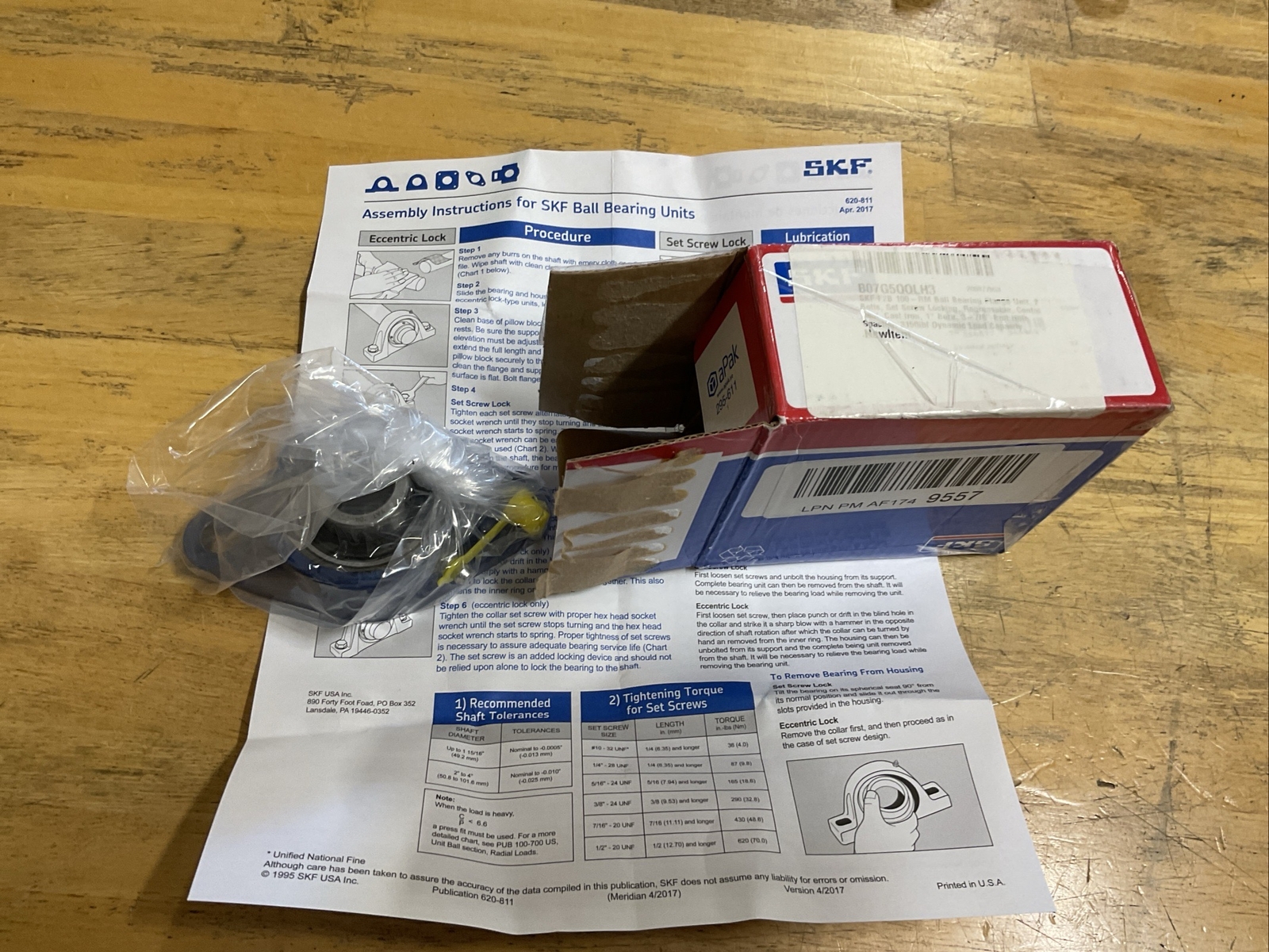 F2B 100-RM – SKF – MOUNTED UNIT BALL 1″ Flange Mount 2 Bolt NOS